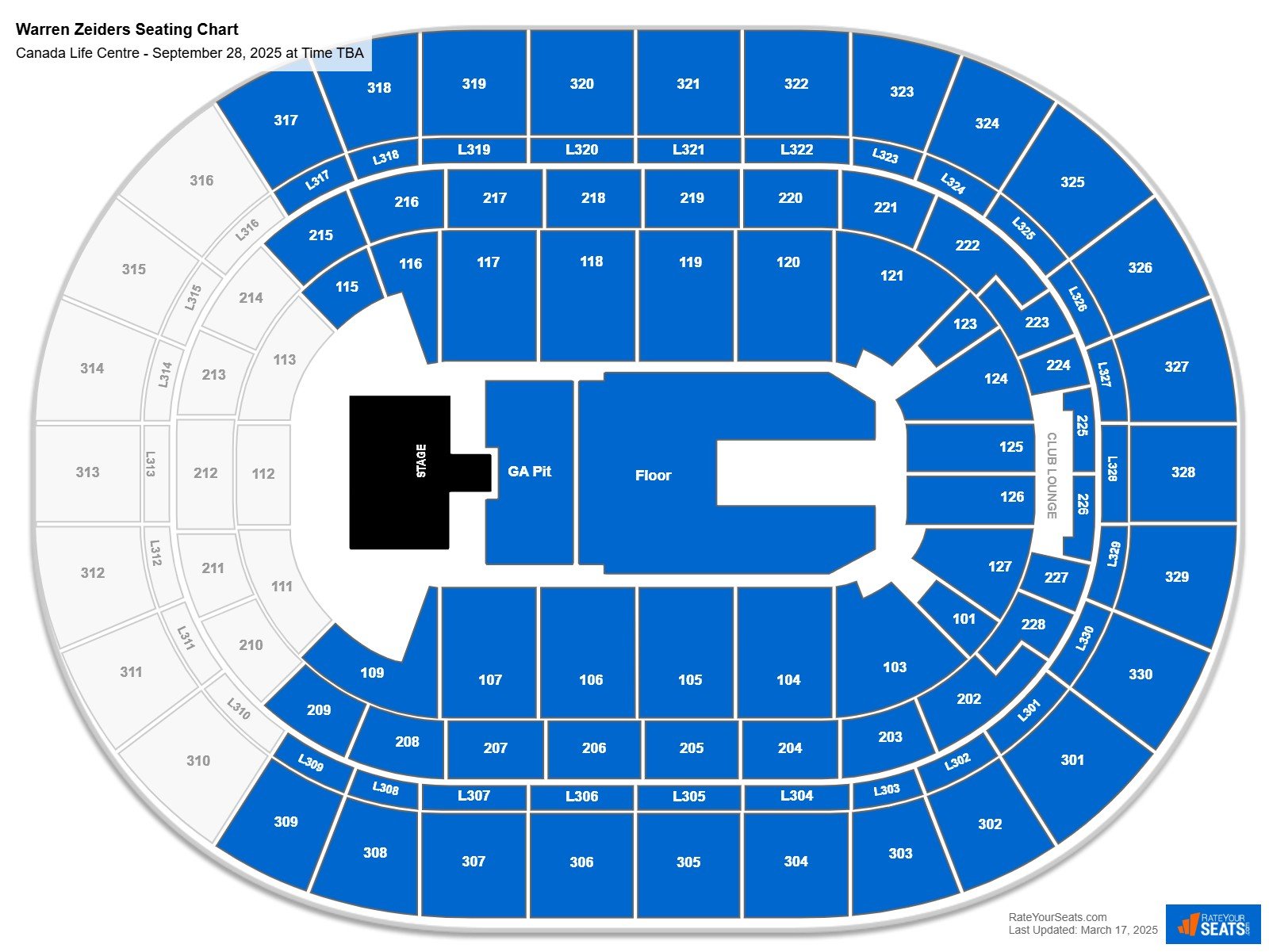 Warren Zeiders seating chart Canada Life Centre