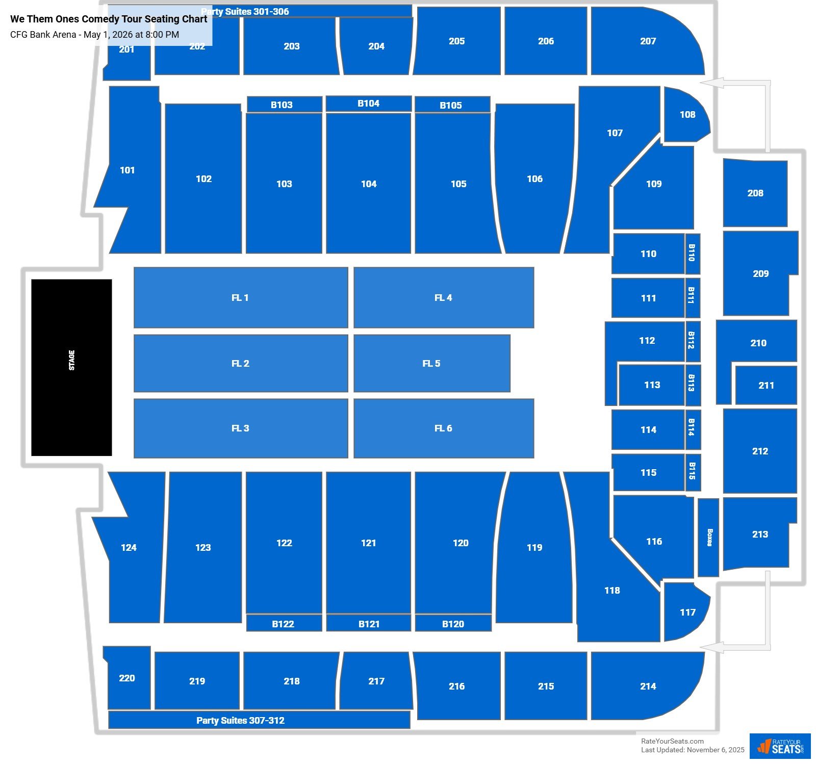 We Them Ones Comedy Tour seating chart CFG Bank Arena