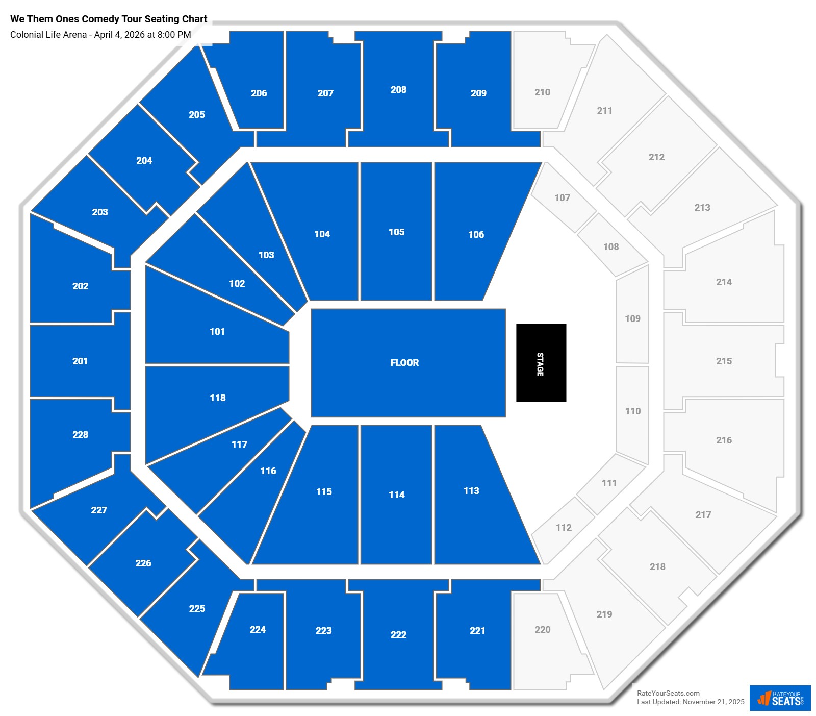 We Them Ones Comedy Tour seating chart Colonial Life Arena