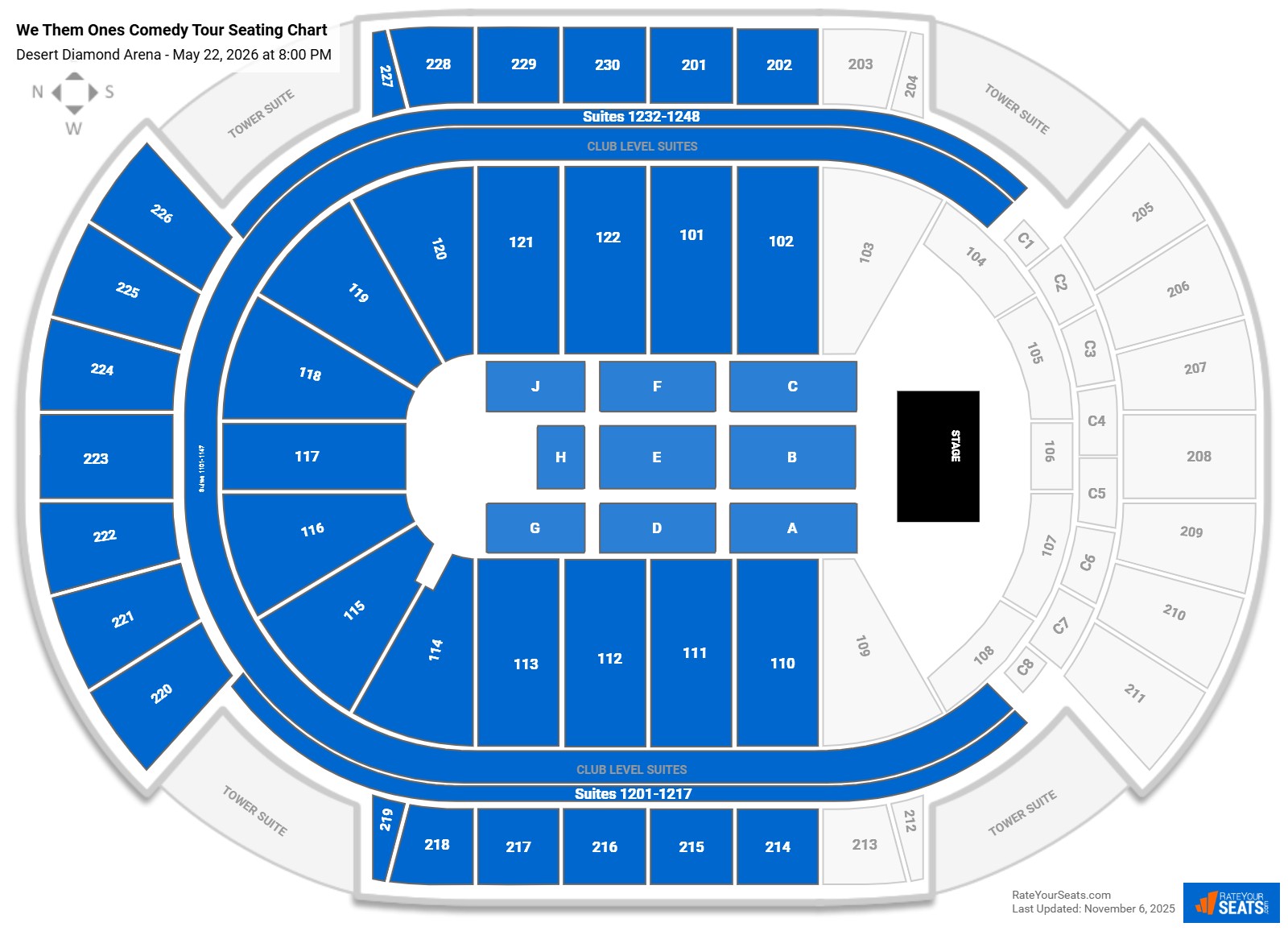 We Them Ones Comedy Tour seating chart Desert Diamond Arena