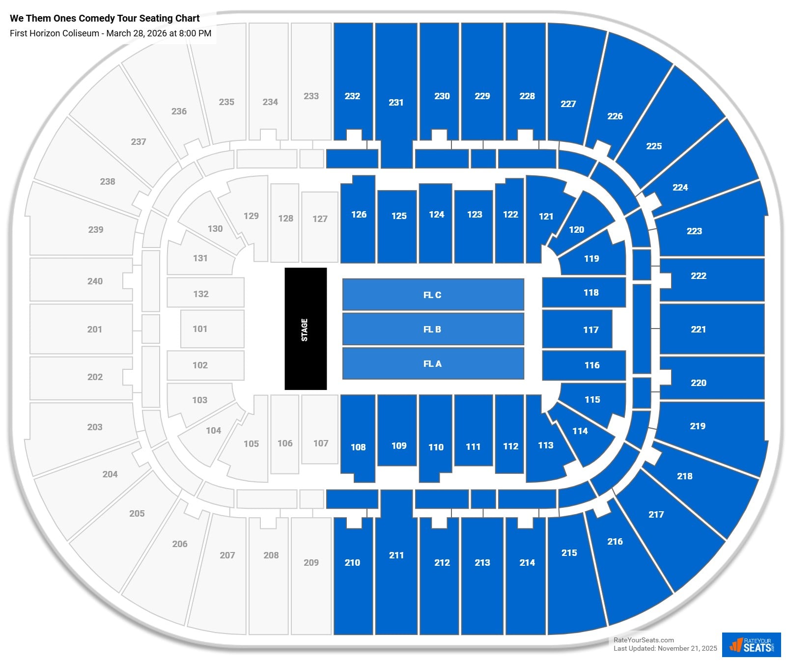 We Them Ones Comedy Tour seating chart First Horizon Coliseum