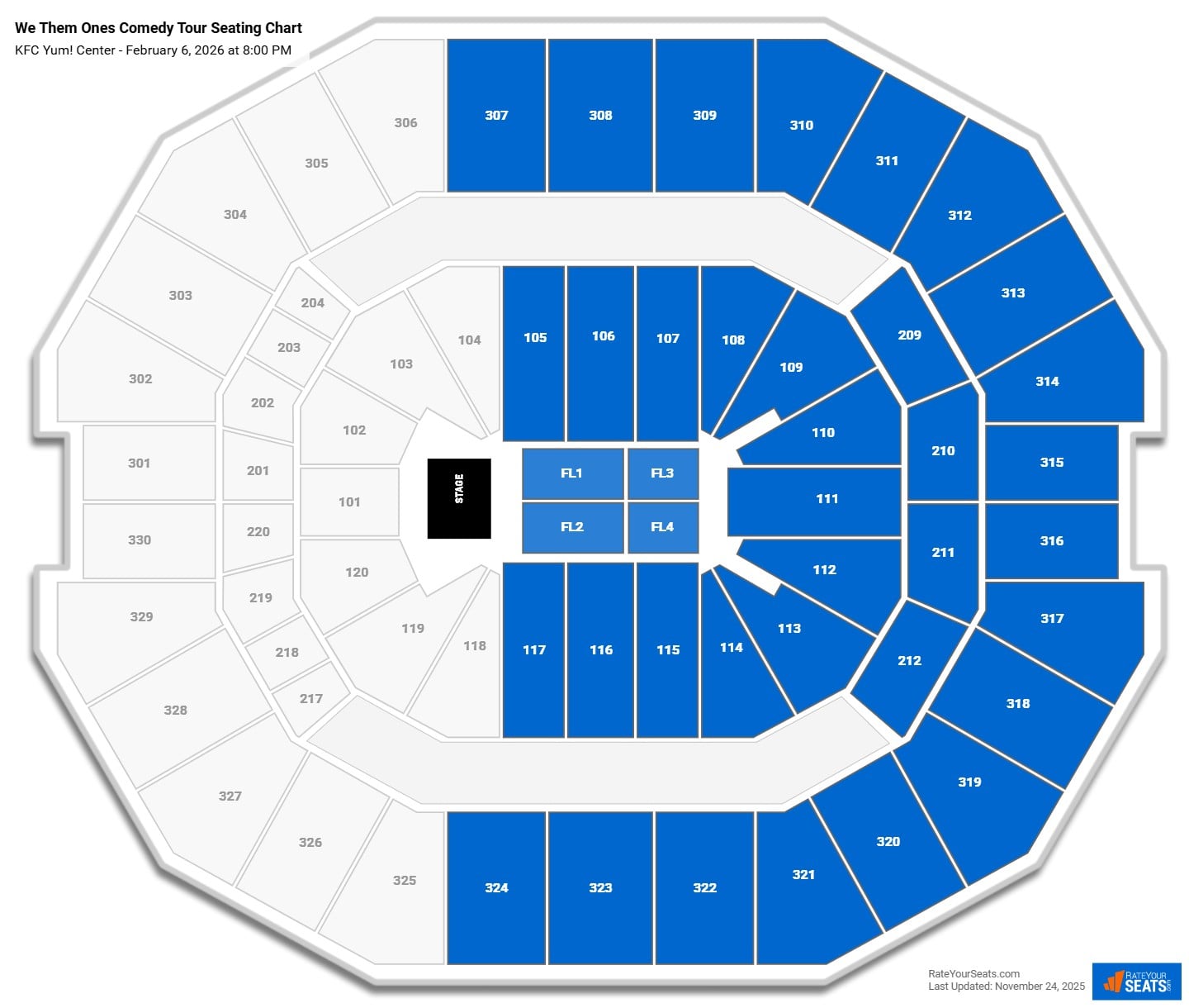 We Them Ones Comedy Tour seating chart KFC Yum! Center