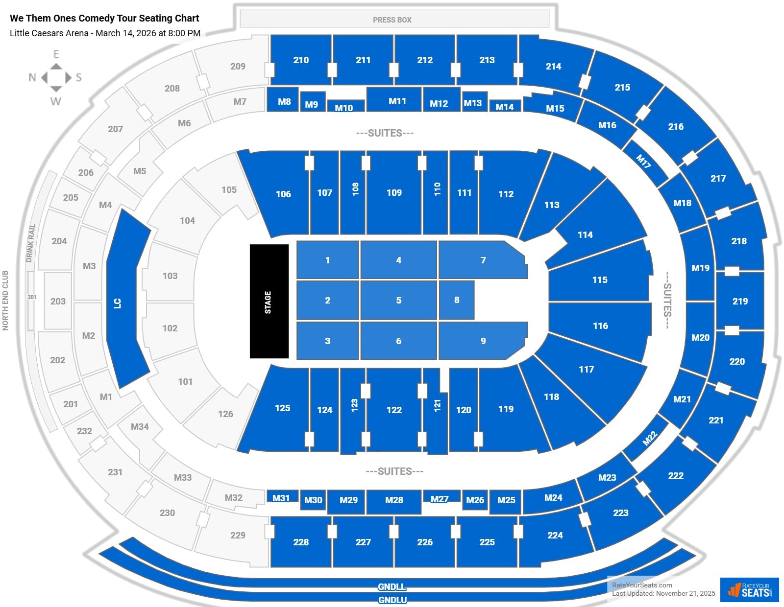 We Them Ones Comedy Tour seating chart Little Caesars Arena