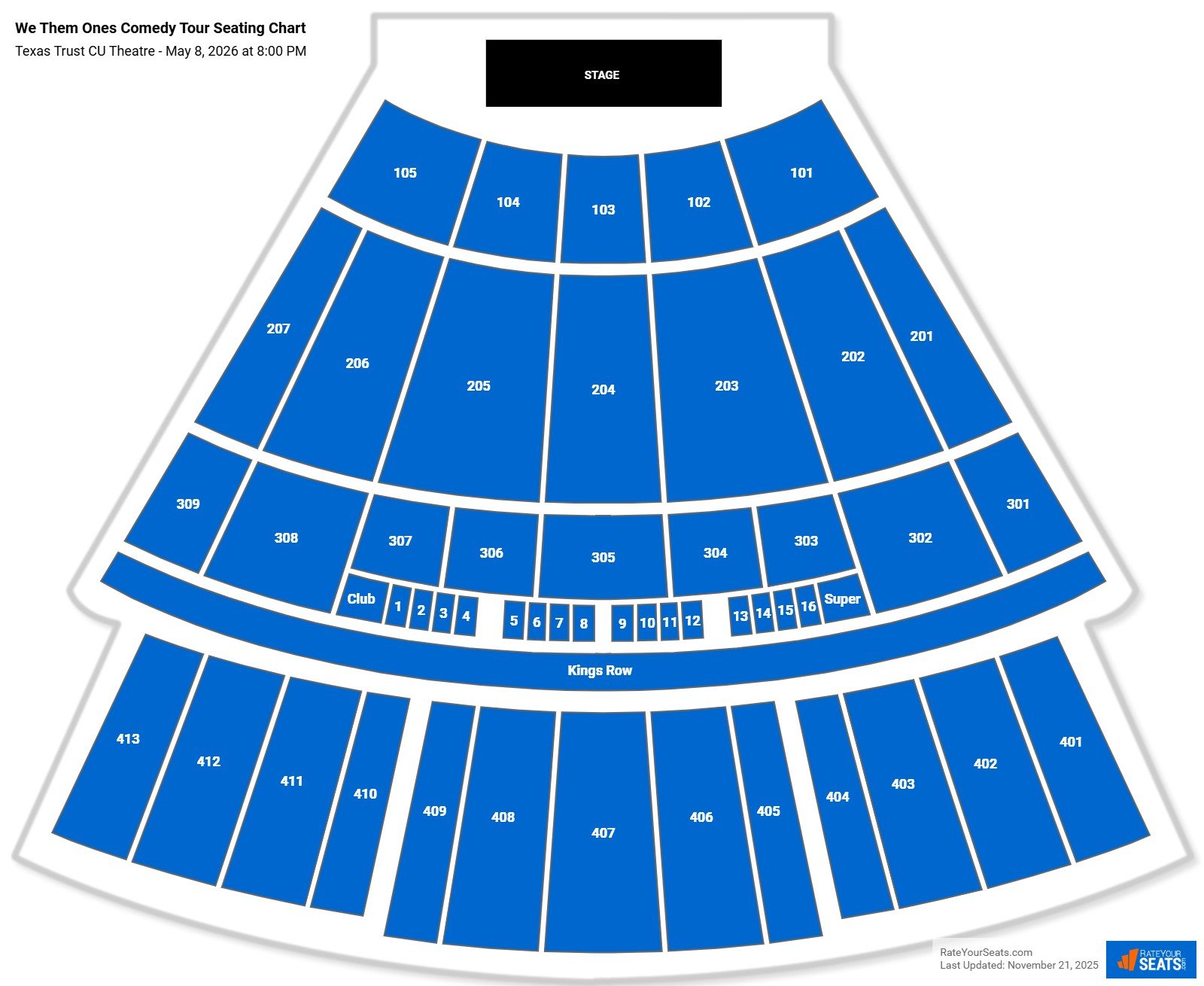 We Them Ones Comedy Tour seating chart Texas Trust CU Theatre