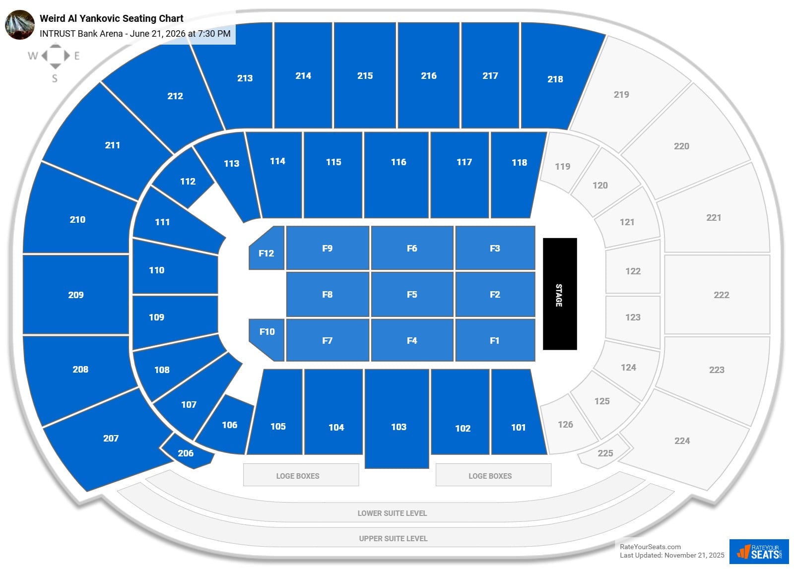 Weird Al Yankovic seating chart INTRUST Bank Arena