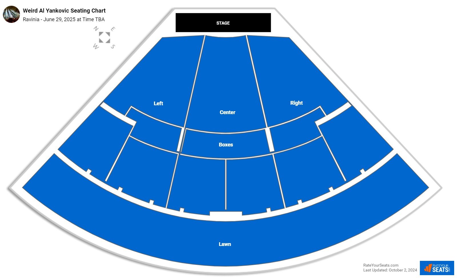 Weird Al Yankovic seating chart Ravinia
