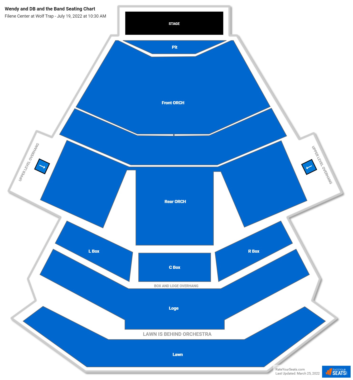 Wendy and DB and the Band seating chart Filene Center at Wolf Trap
