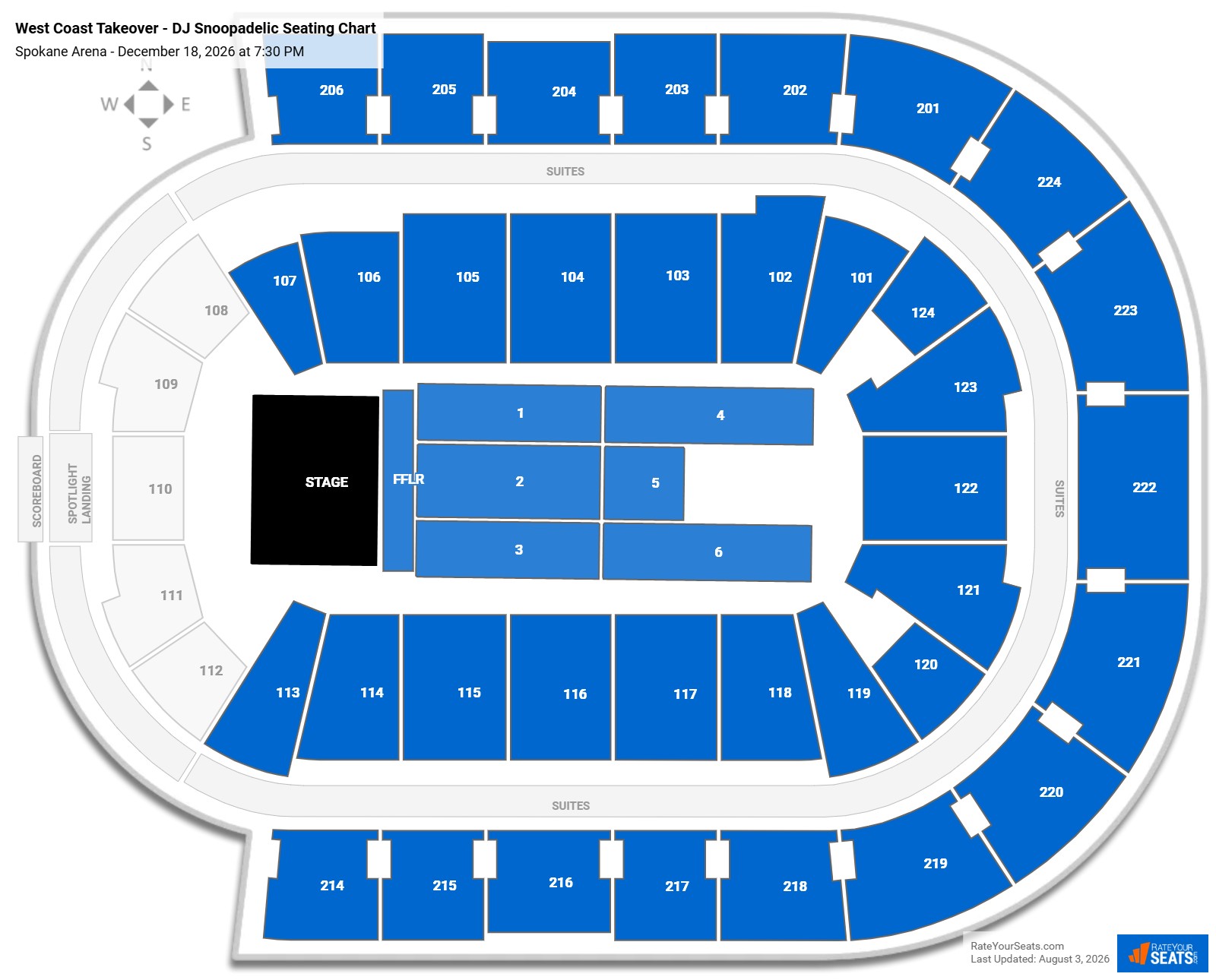 West Coast Takeover - DJ Snoopadelic (Rescheduled from 8/7) Seating Chart at Numerica Veterans Arena