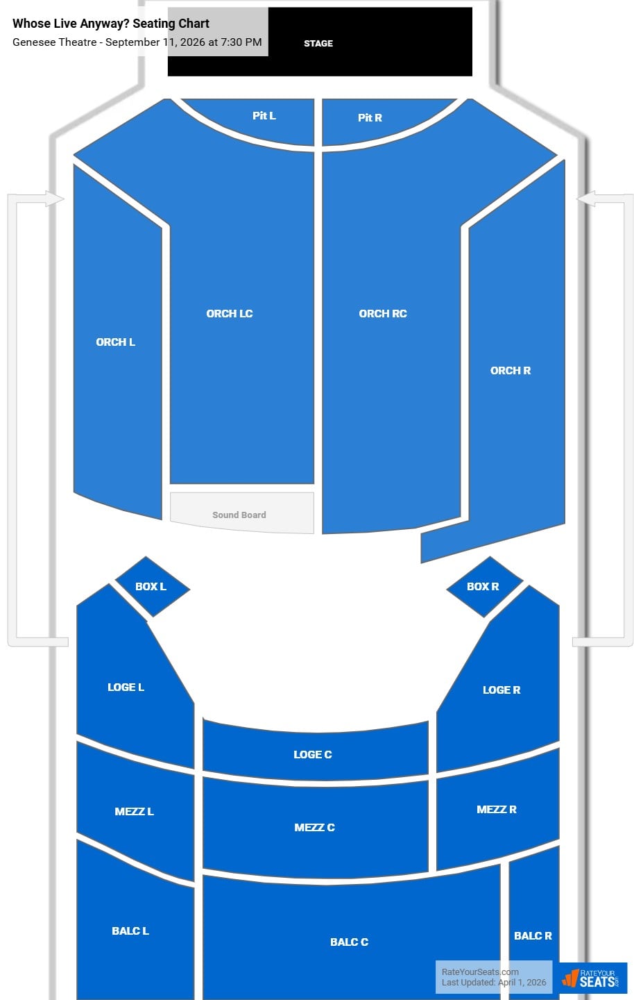 Whose Live Anyway? seating chart Genesee Theatre
