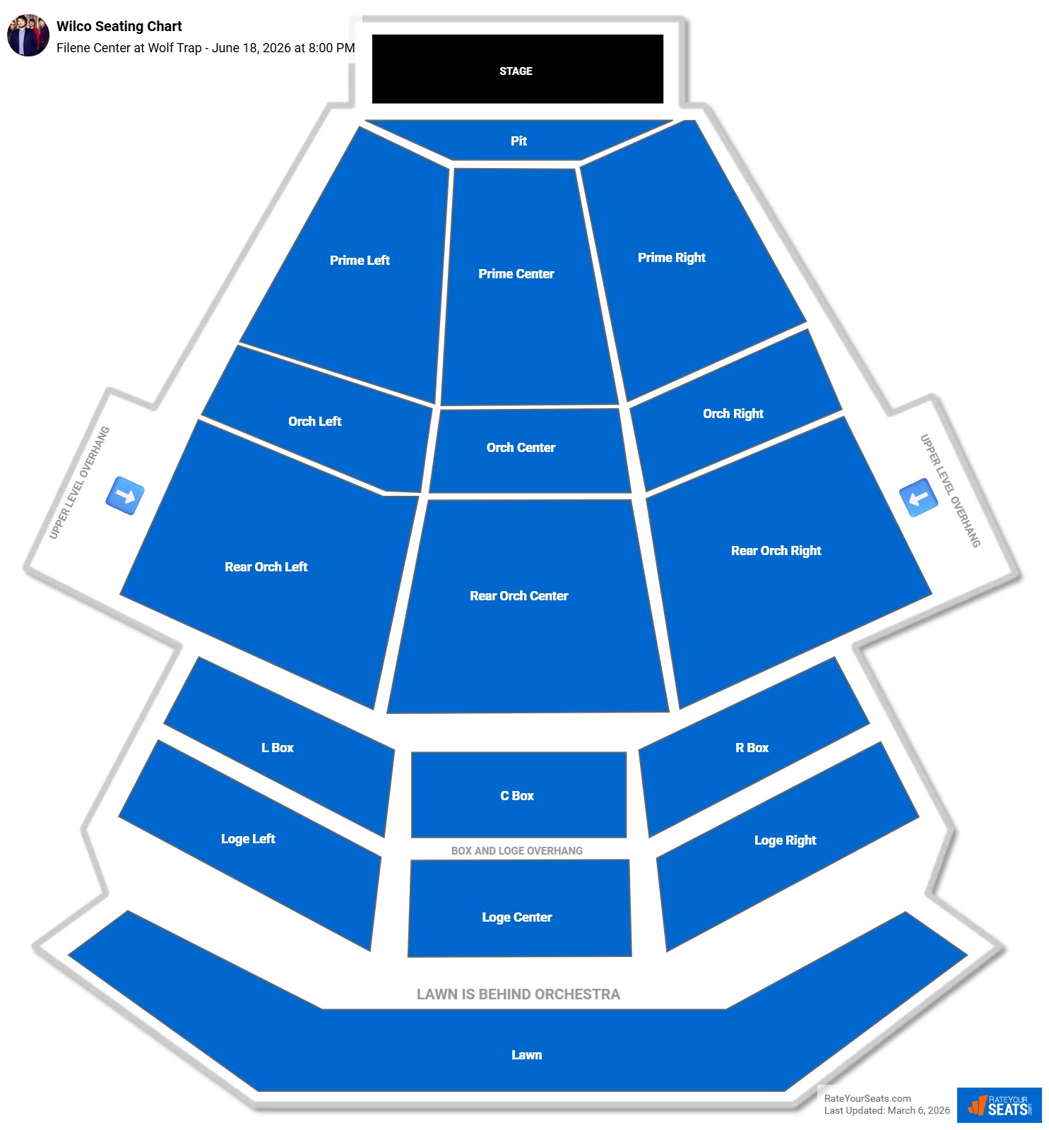 Wilco seating chart Filene Center at Wolf Trap