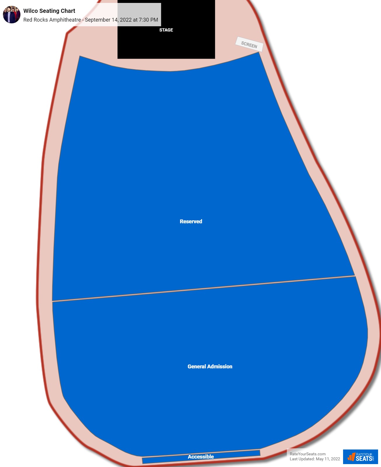 Wilco seating chart Red Rocks Amphitheatre