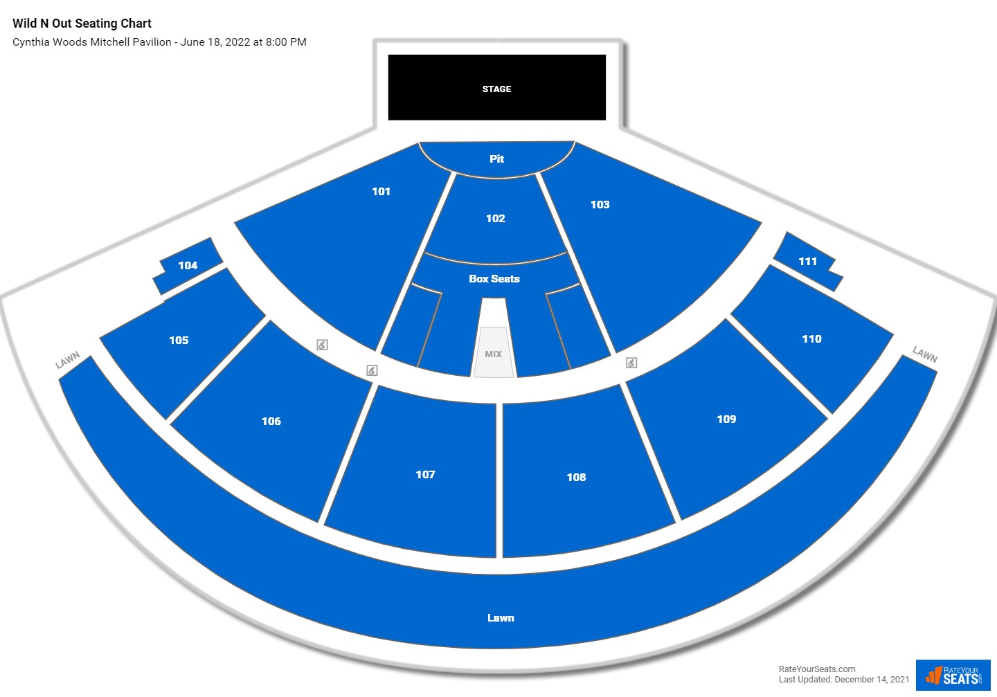 Wild N Out seating chart Cynthia Woods Mitchell Pavilion