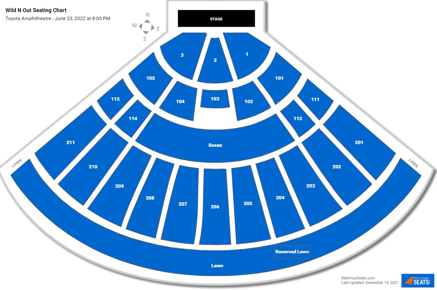 Wild N Out seating chart Toyota Amphitheatre