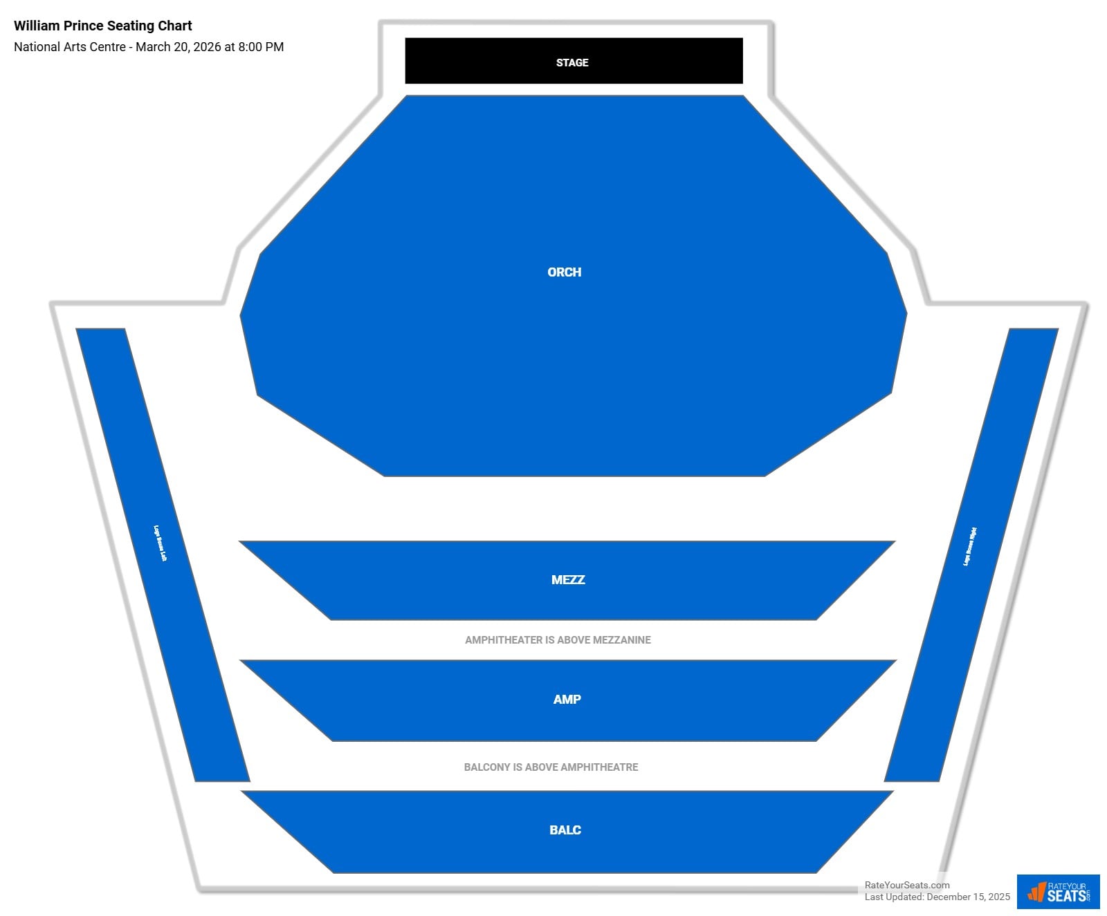 William Prince seating chart National Arts Centre
