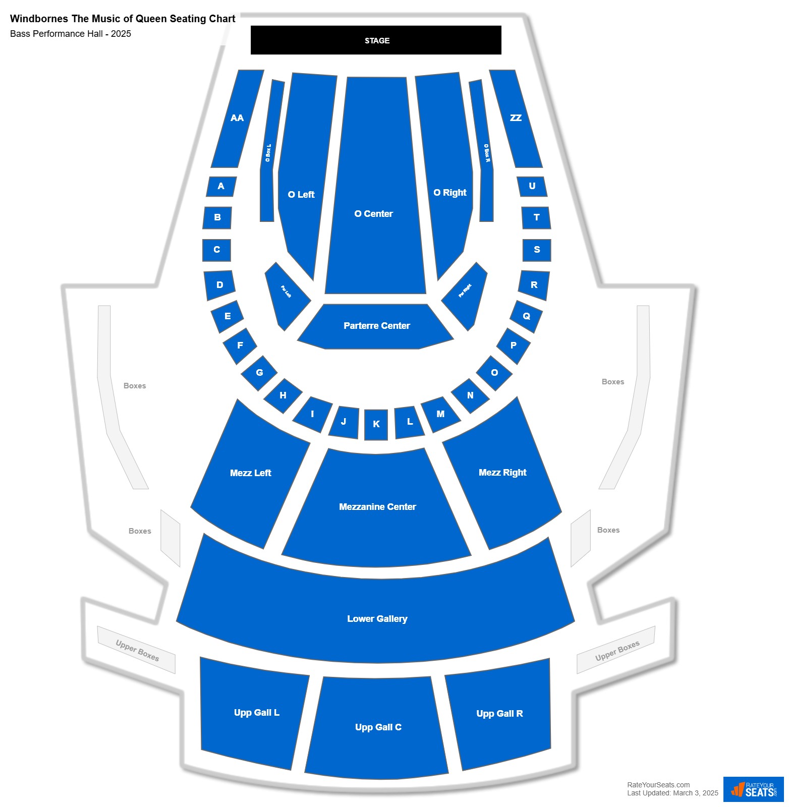 Windbornes The Music of Queen seating chart Bass Performance Hall