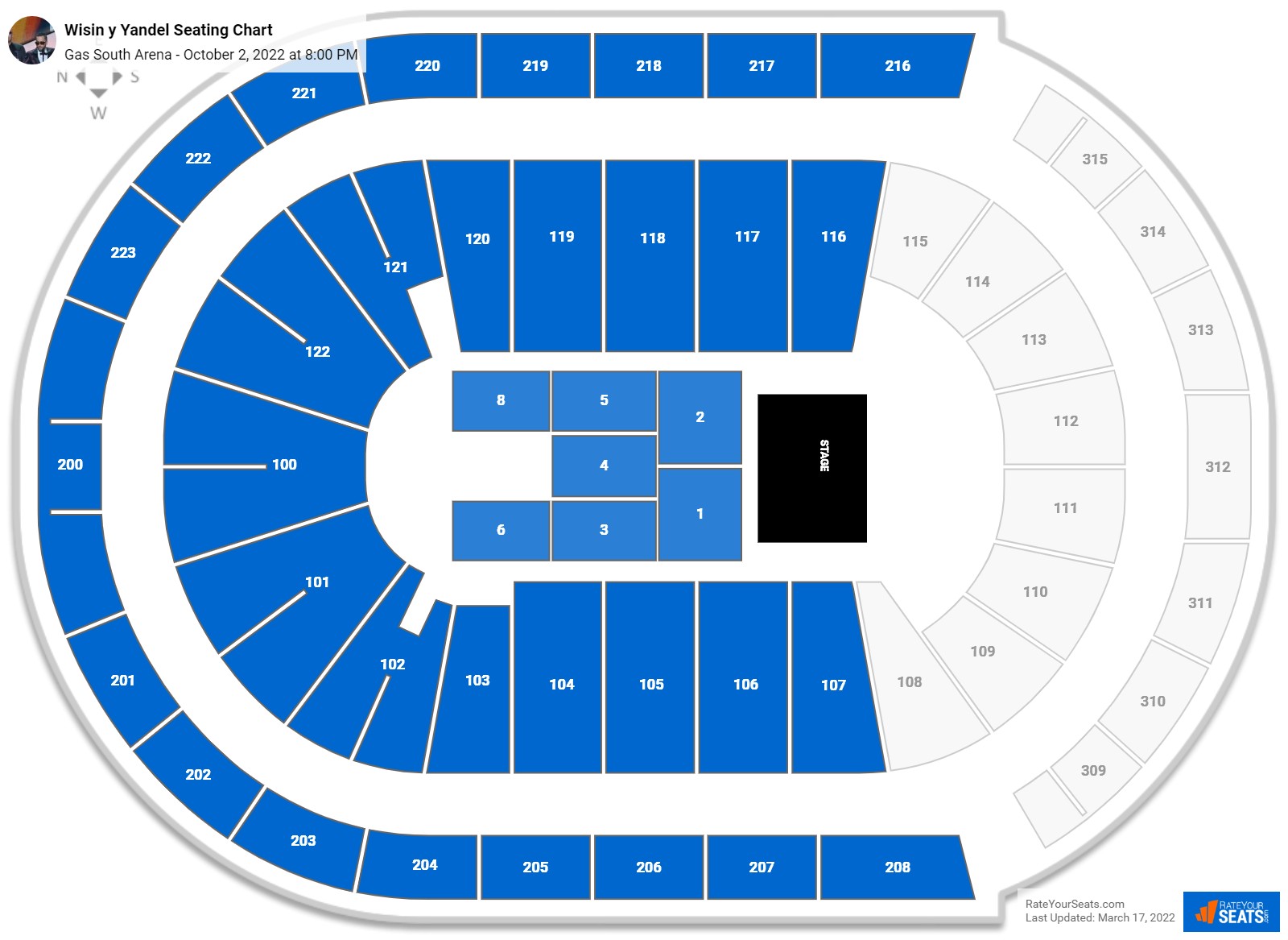 Wisin y Yandel seating chart Gas South Arena