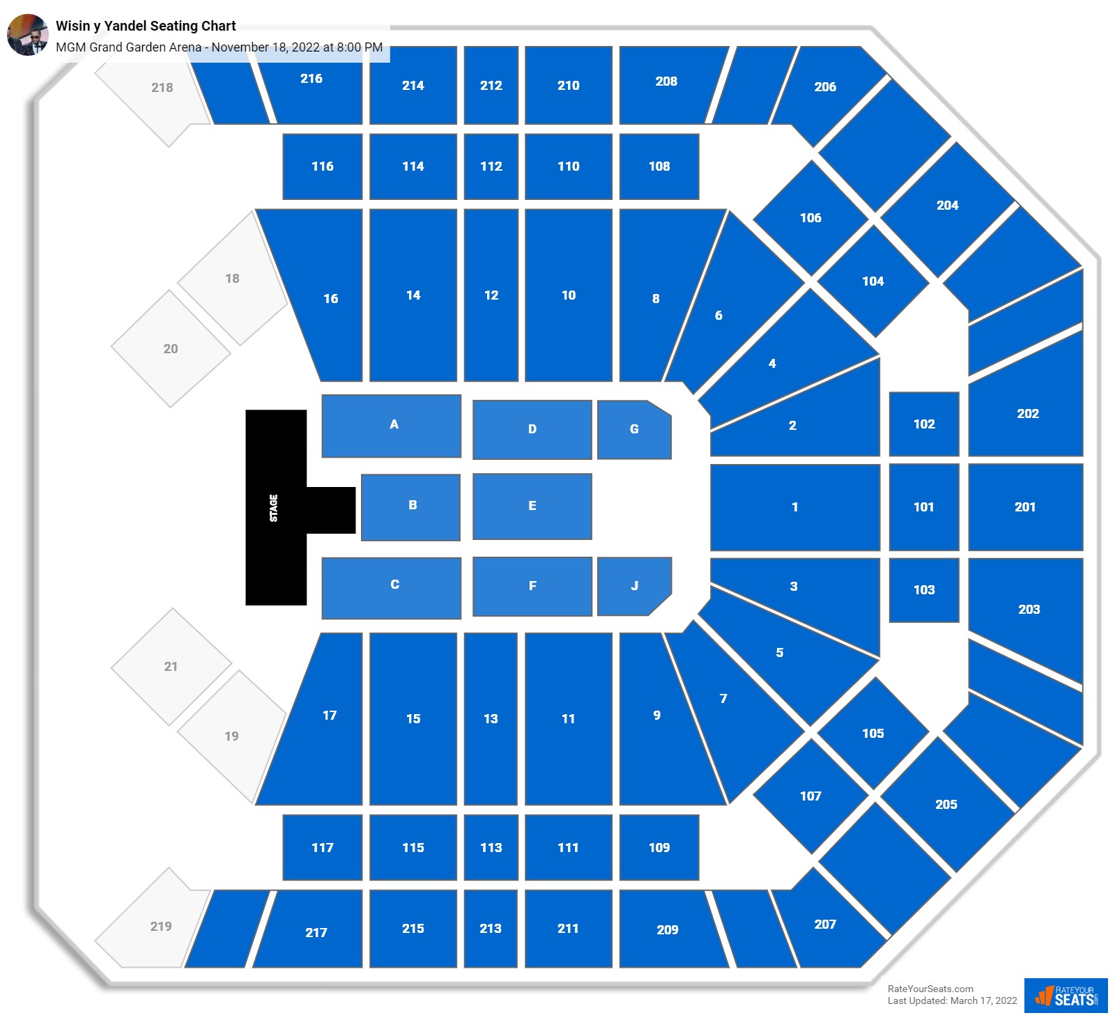 Wisin y Yandel seating chart MGM Grand Garden Arena