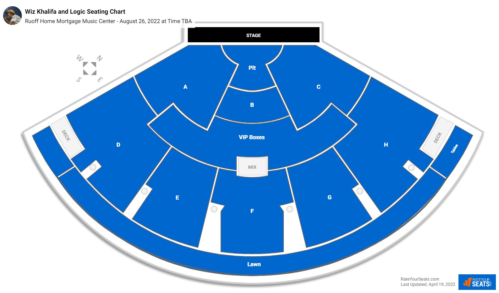 Wiz Khalifa and Logic seating chart Ruoff Home Mortgage Music Center