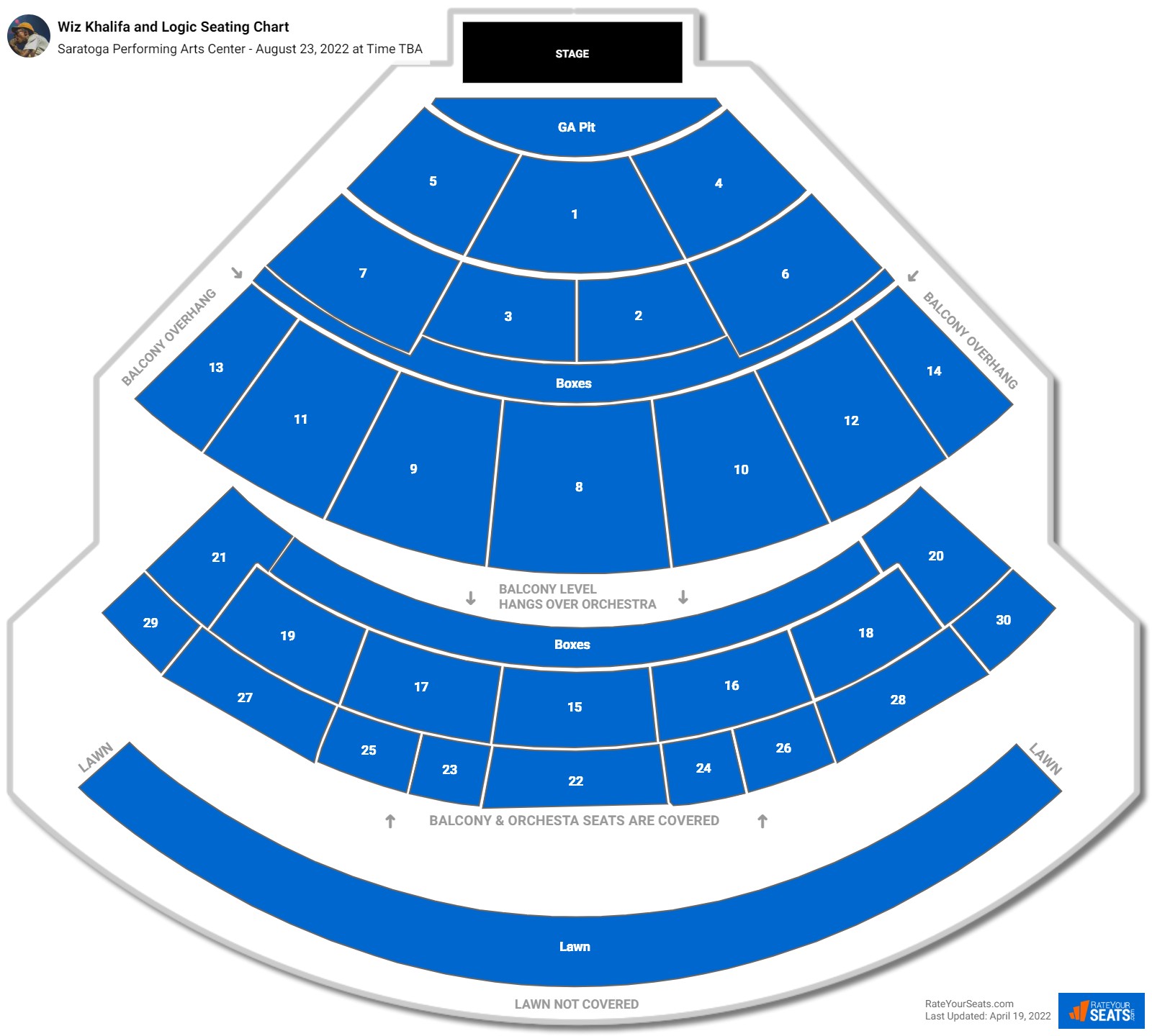 Wiz Khalifa and Logic seating chart Saratoga Performing Arts Center