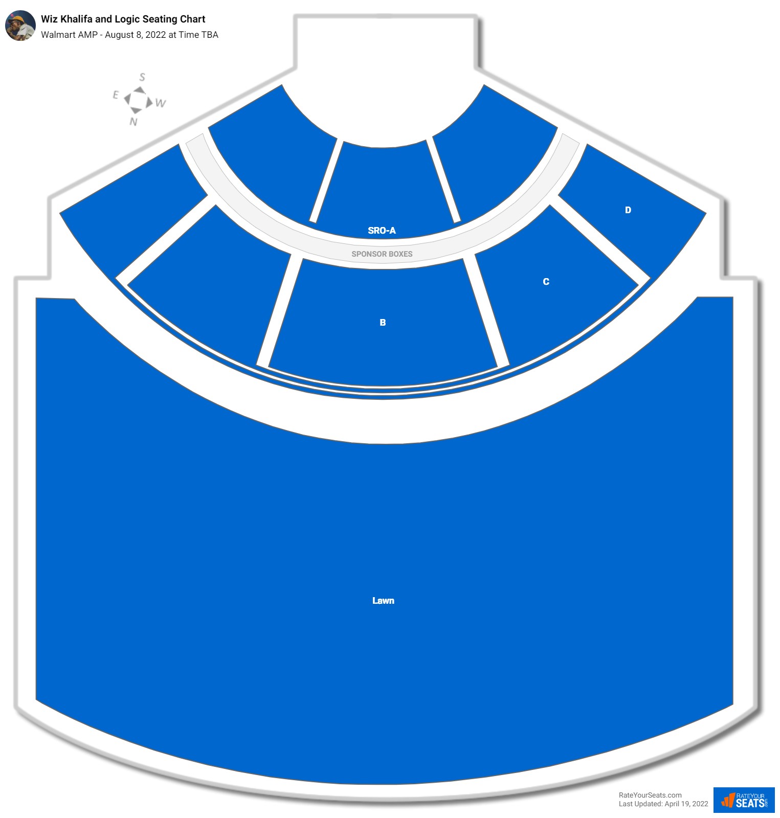 Wiz Khalifa and Logic seating chart Walmart AMP
