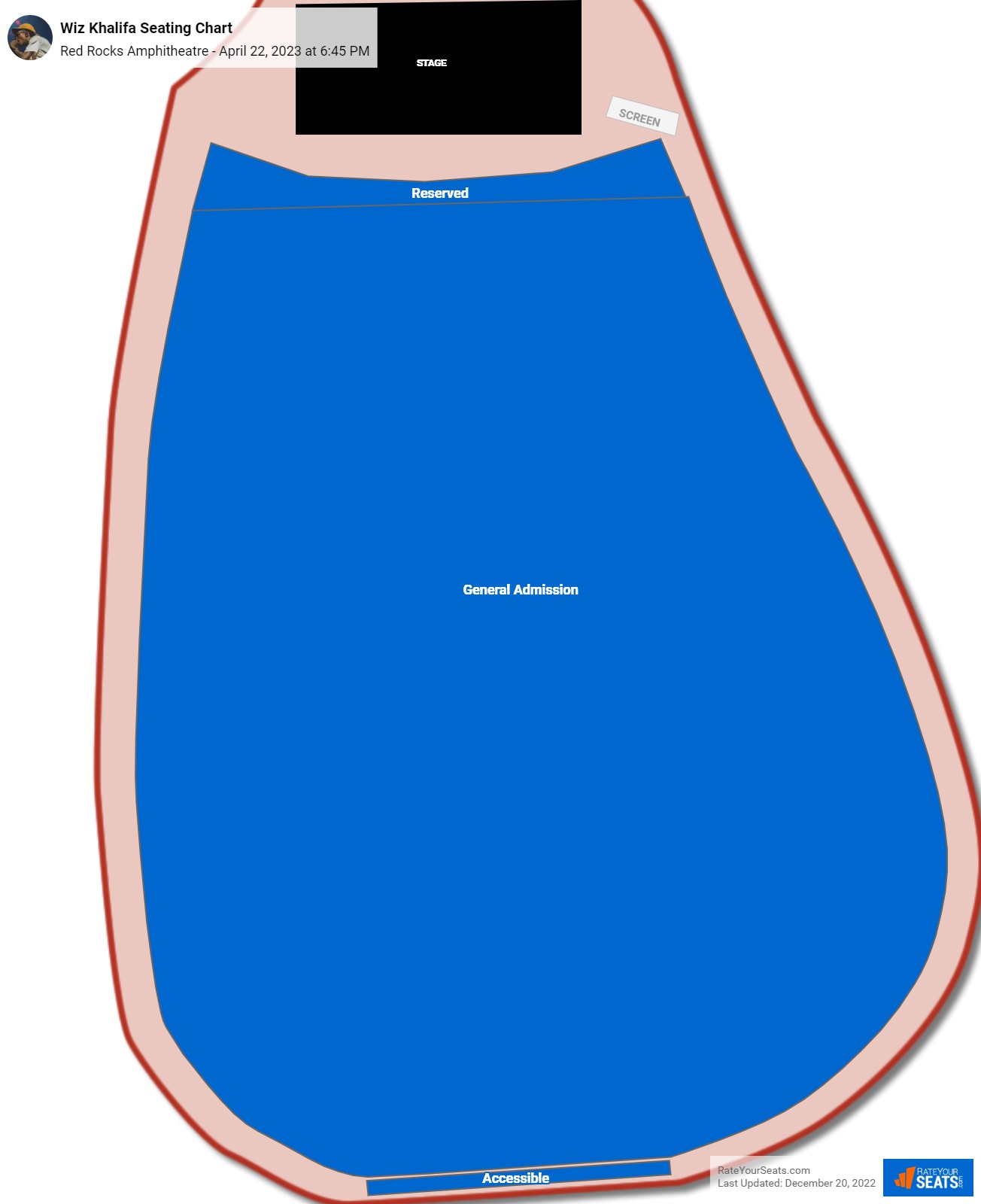 Wiz Khalifa seating chart Red Rocks Amphitheatre