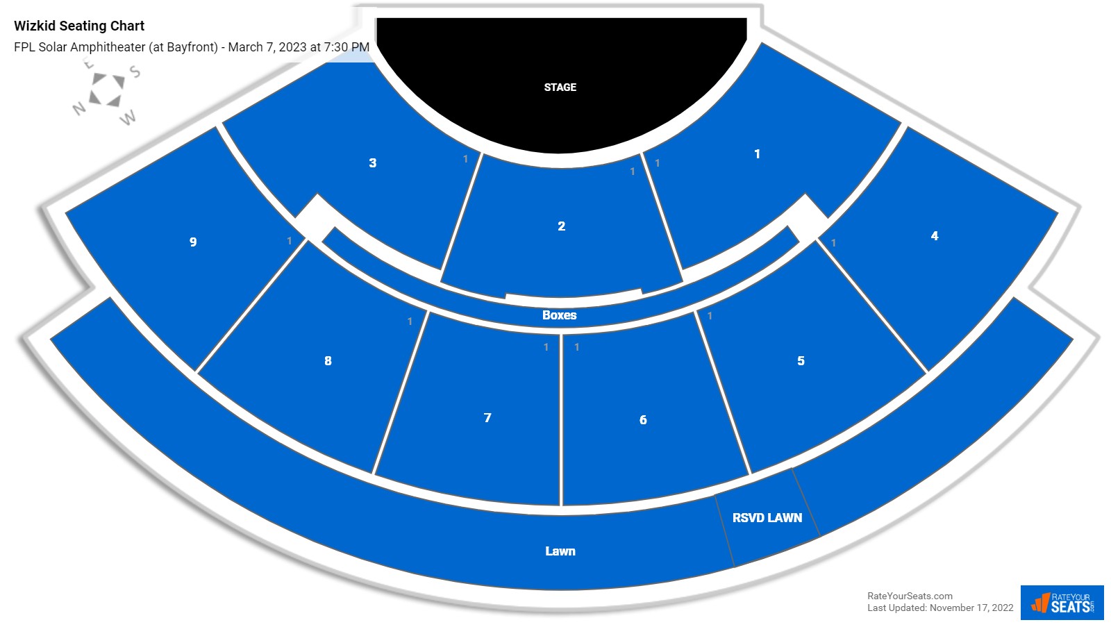 Wizkid seating chart FPL Solar Amphitheater (at Bayfront)