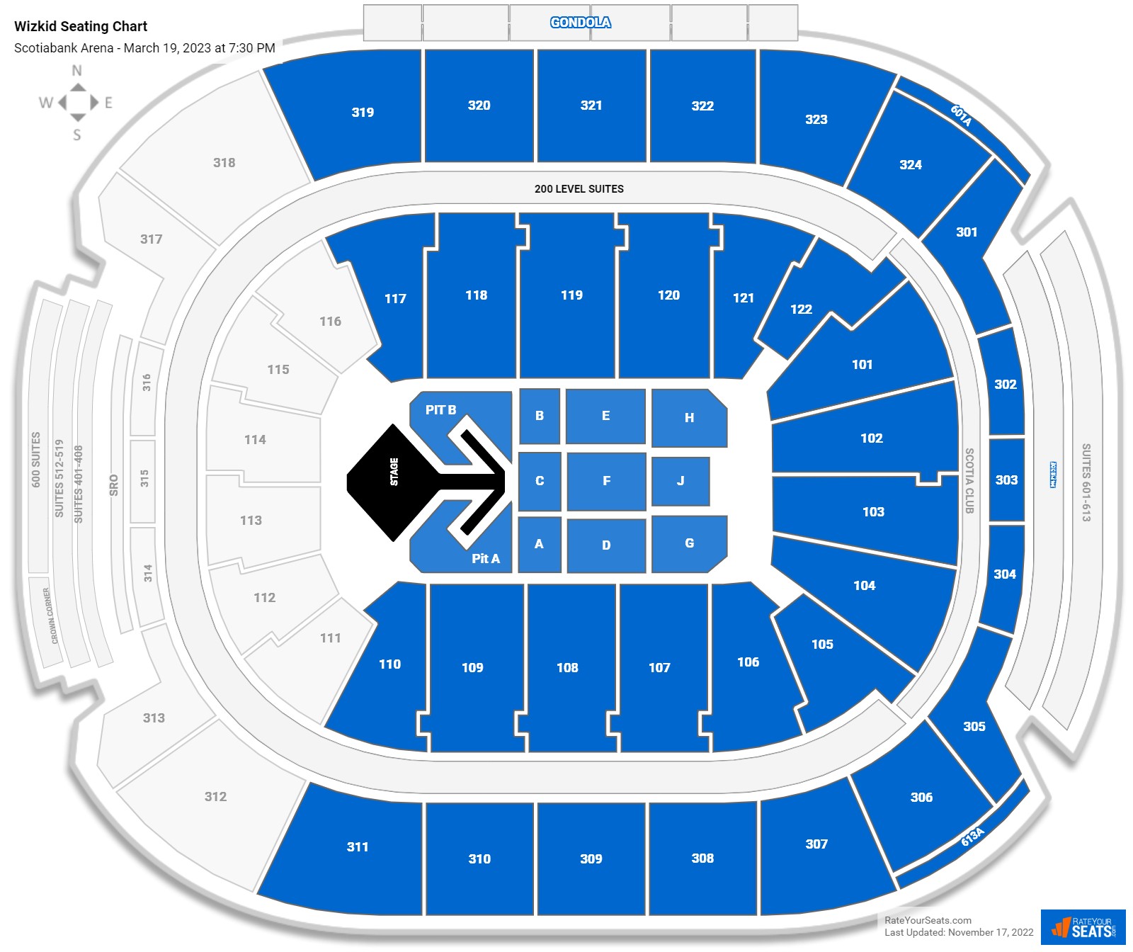 Wizkid seating chart Scotiabank Arena