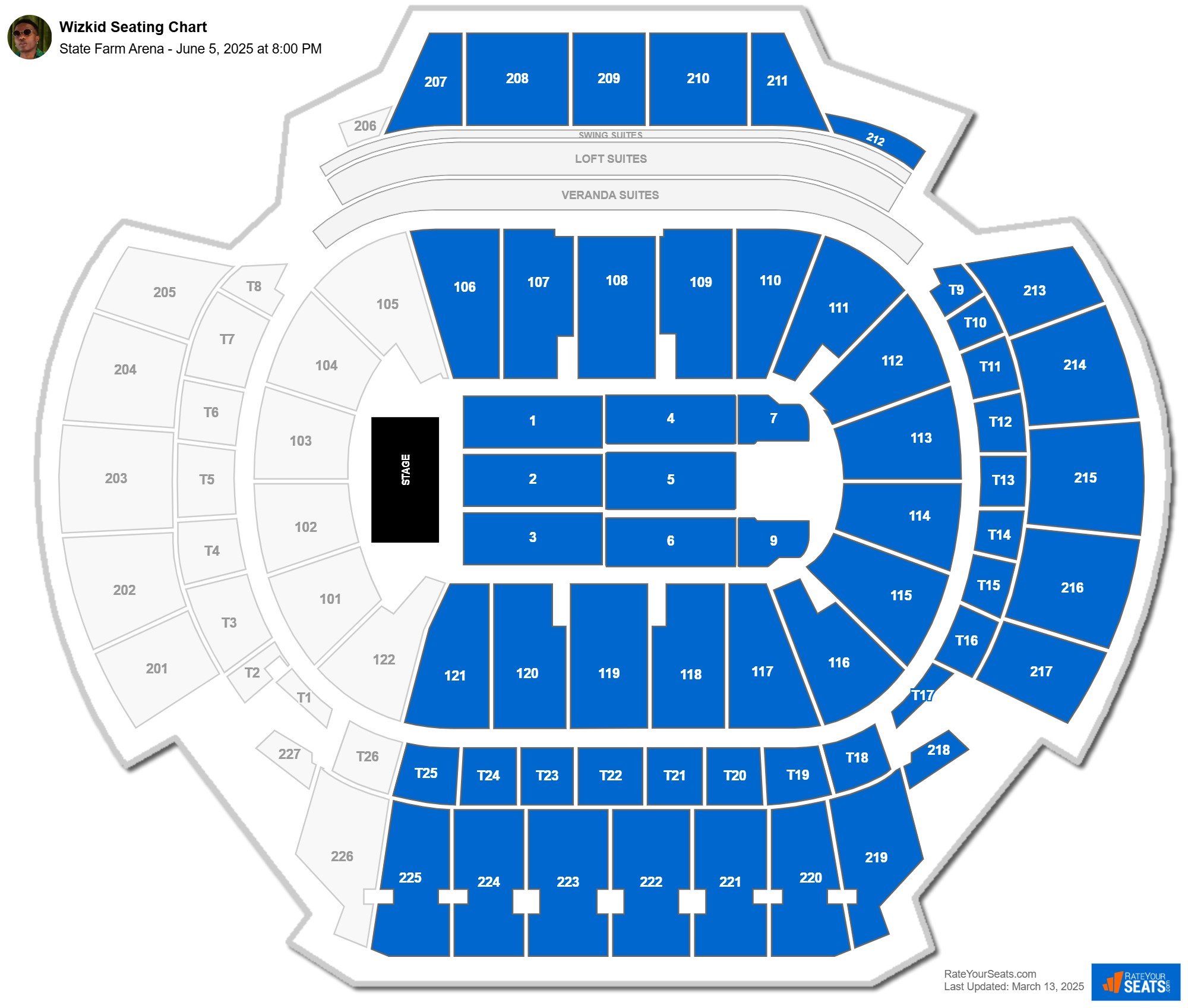 Wizkid seating chart State Farm Arena