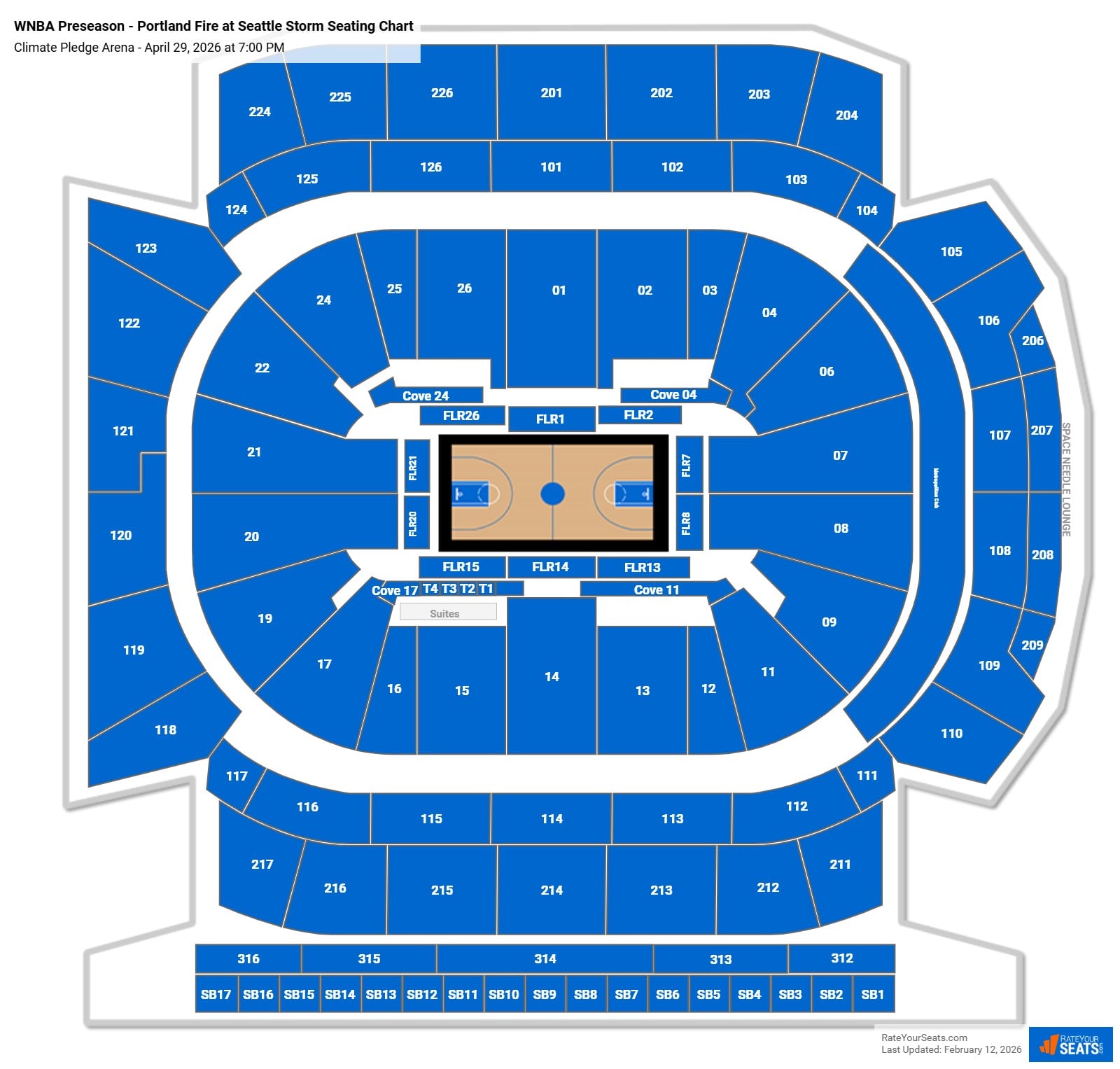 WNBA Preseason - Portland Fire at Seattle Storm seating chart Climate Pledge Arena