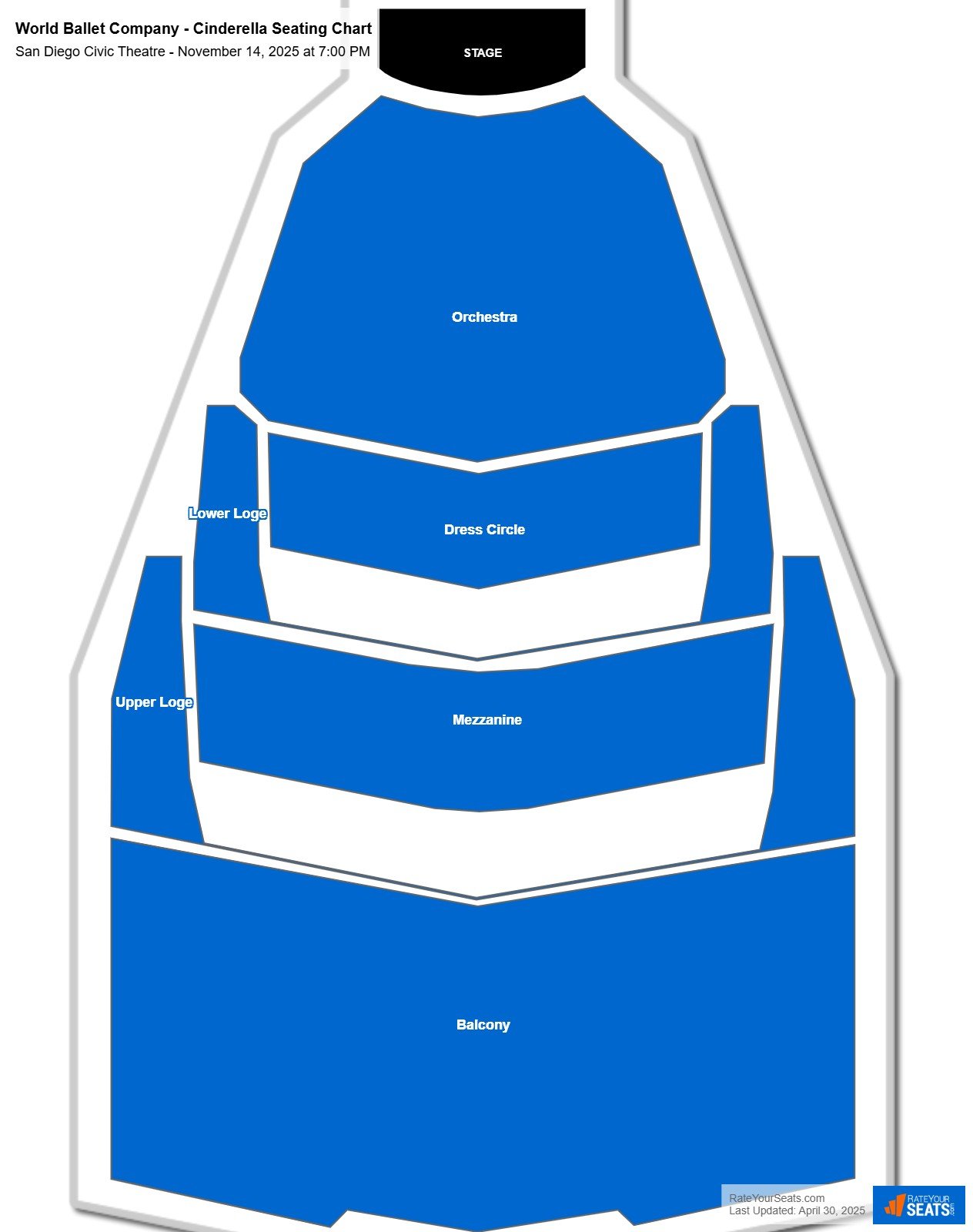 World Ballet Company - Cinderella seating chart San Diego Civic Theatre