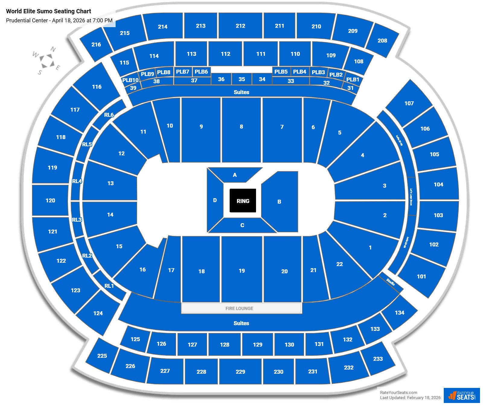 World Elite Sumo seating chart Prudential Center