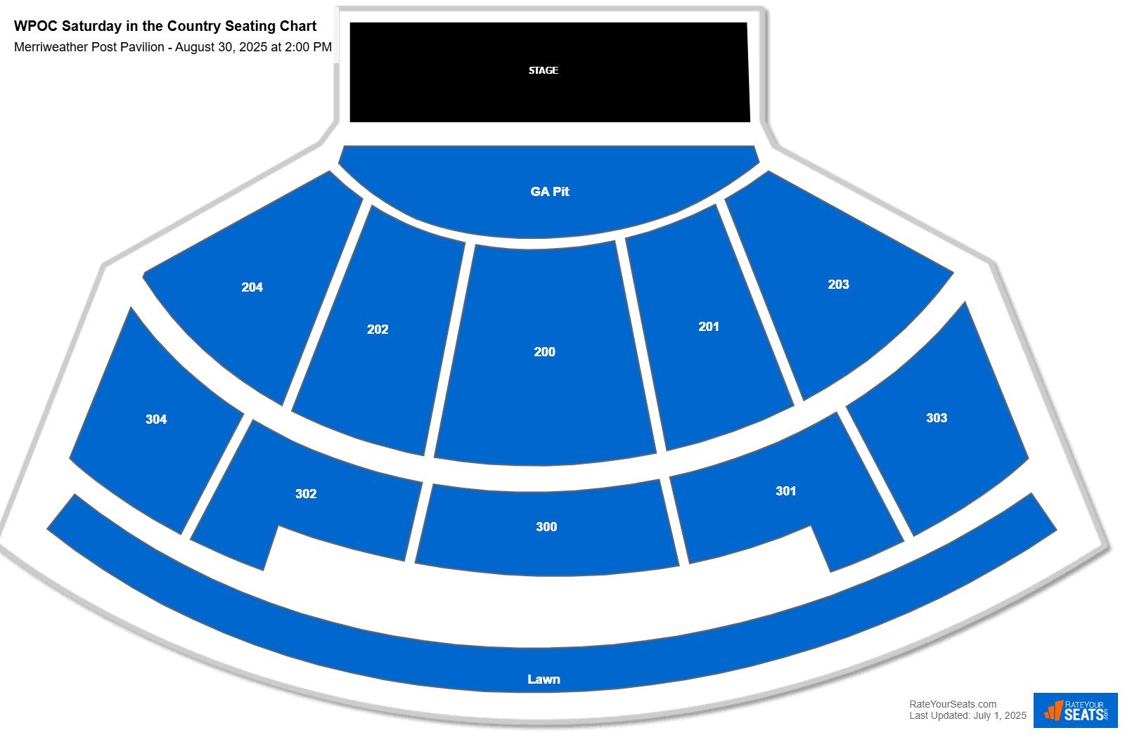 WPOC Saturday in the Country seating chart Merriweather Post Pavilion