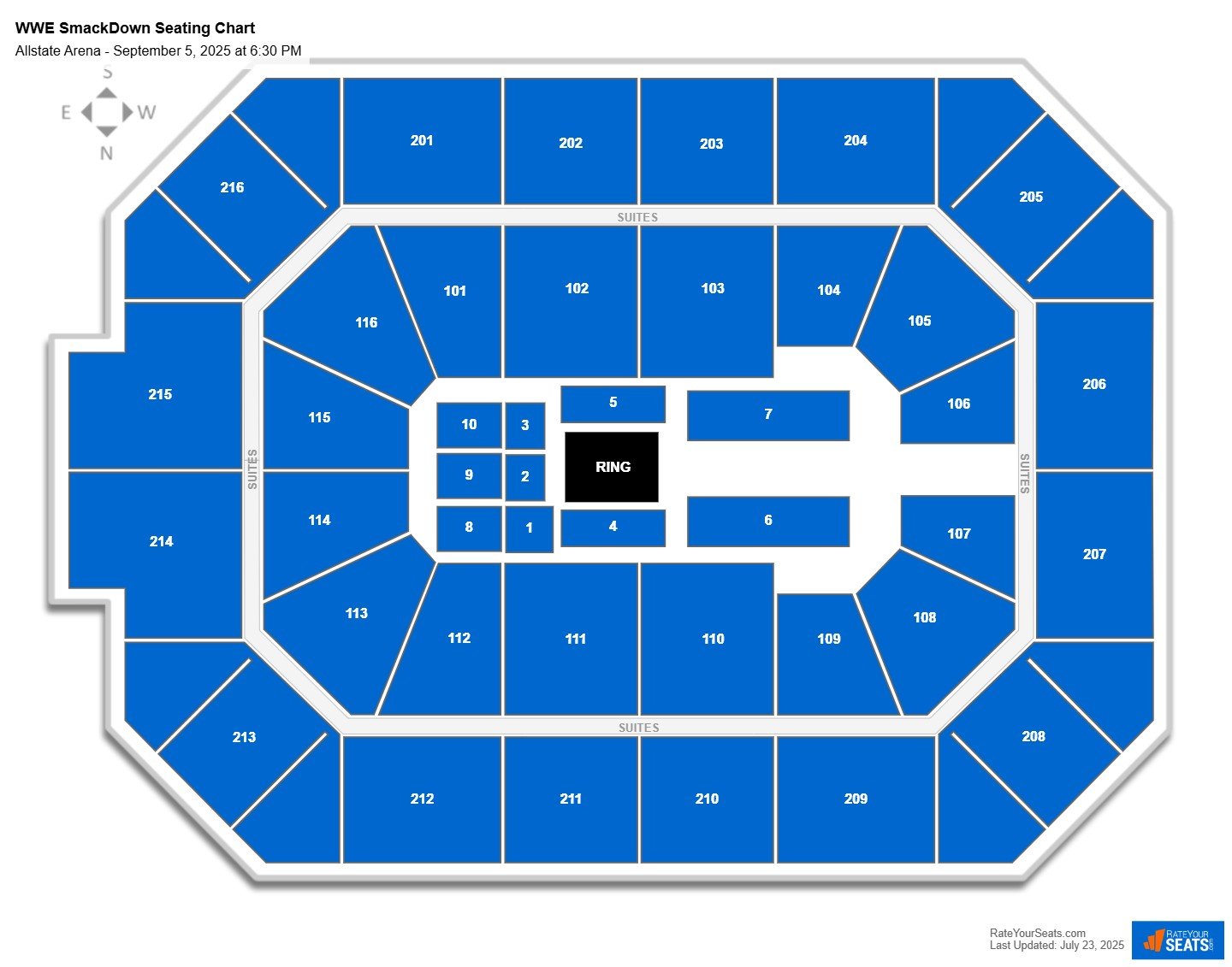 WWE SmackDown seating chart Allstate Arena