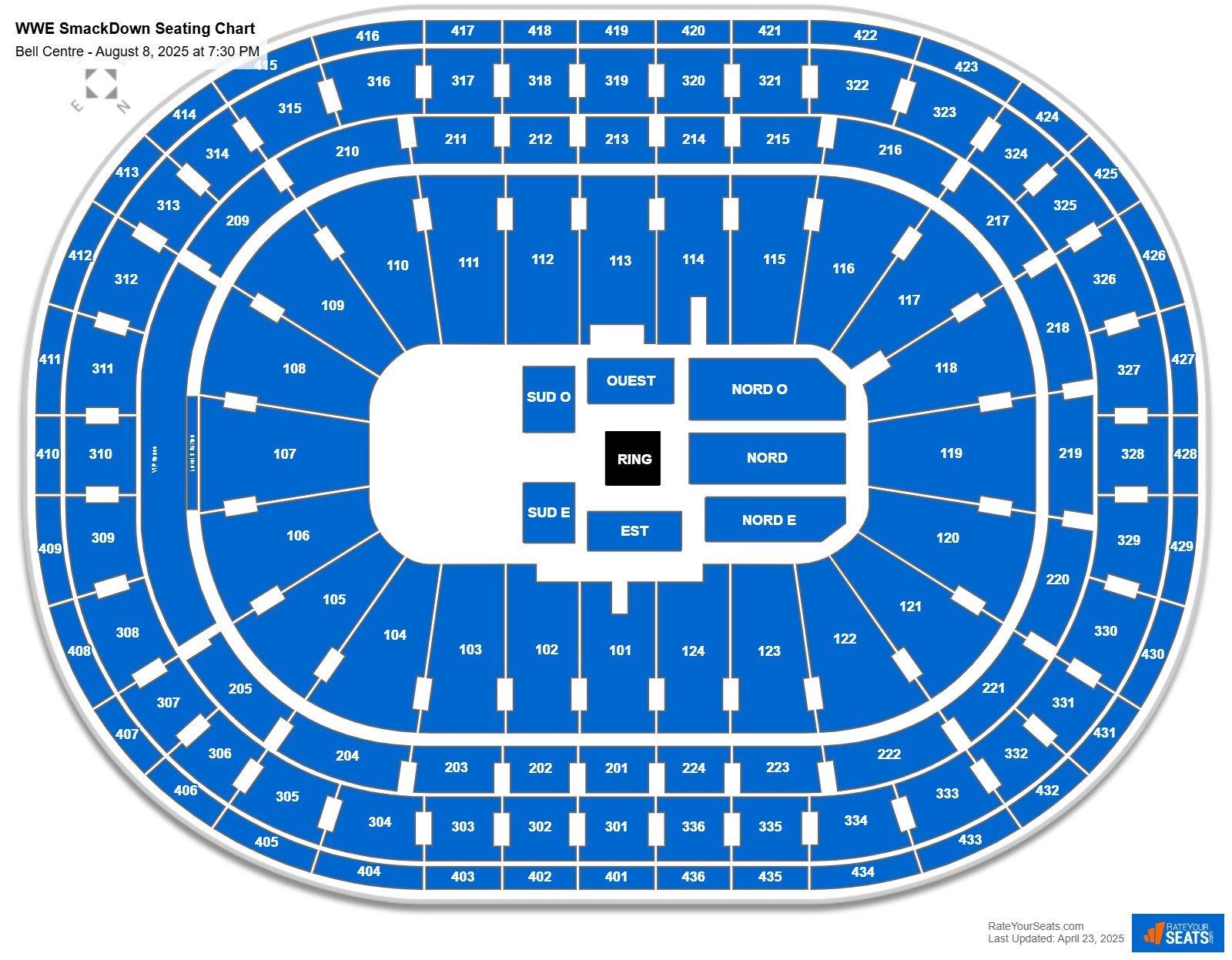 WWE SmackDown seating chart Bell Centre