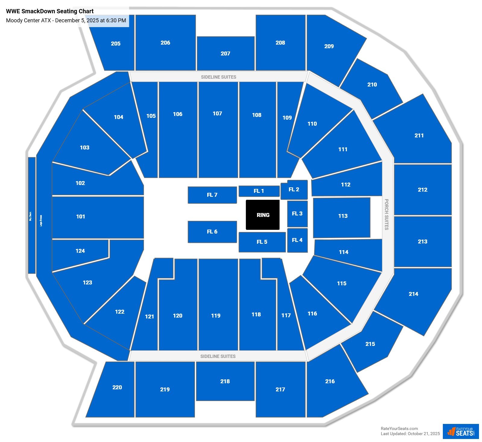 WWE SmackDown seating chart Moody Center ATX