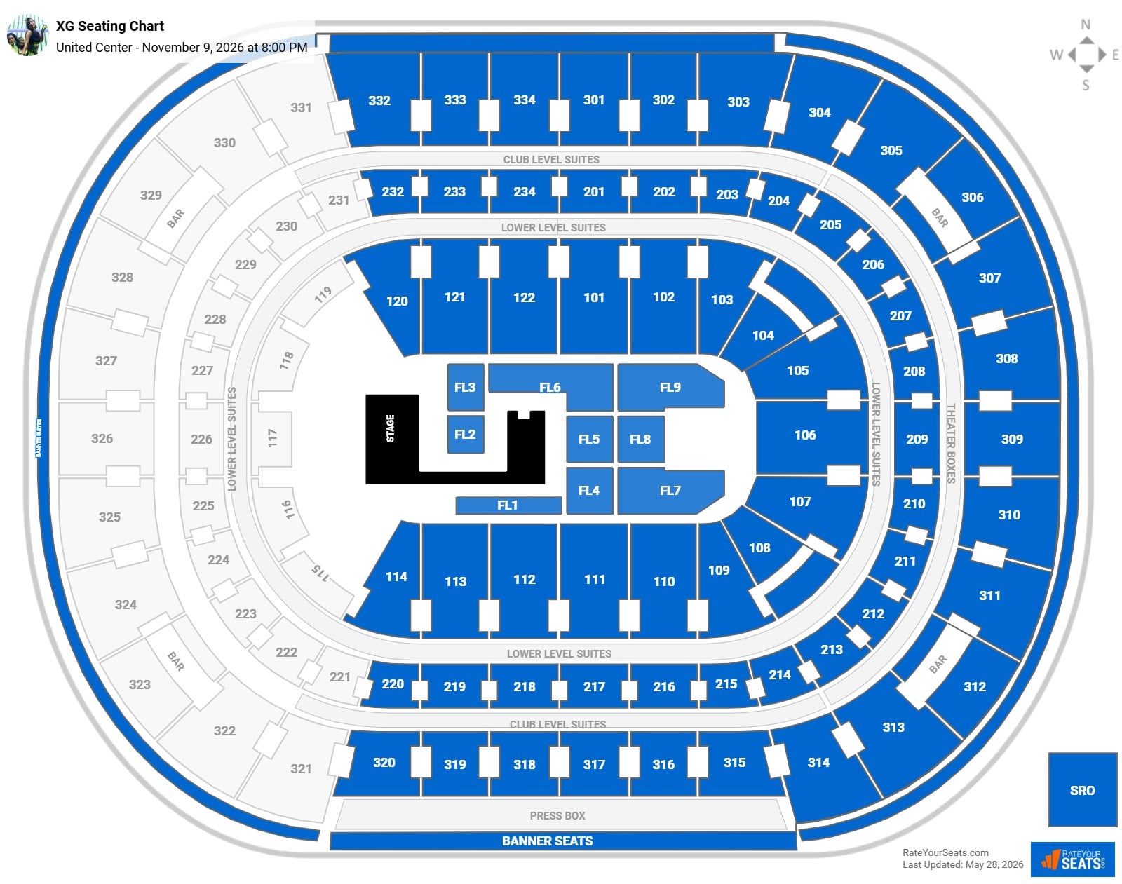 XG Seating Chart at United Center