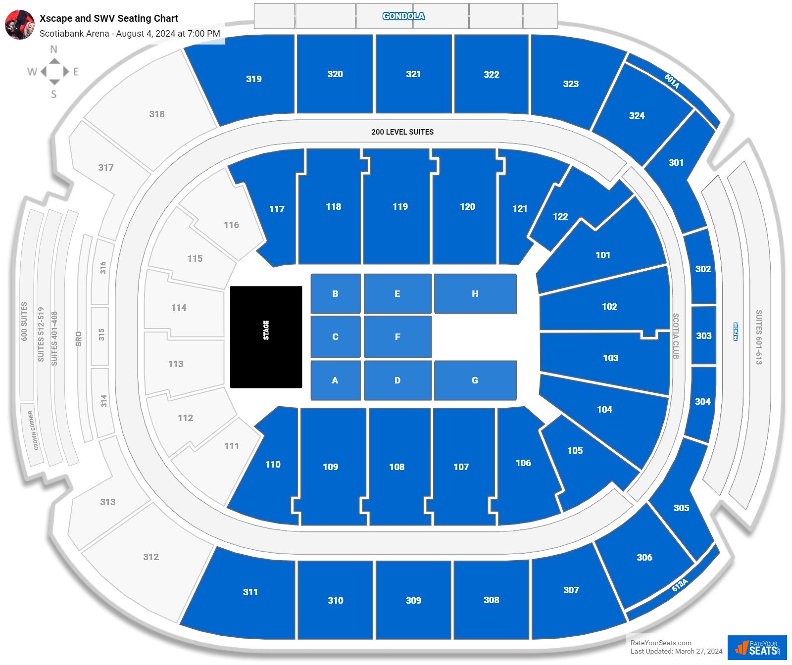 Xscape and SWV seating chart Scotiabank Arena