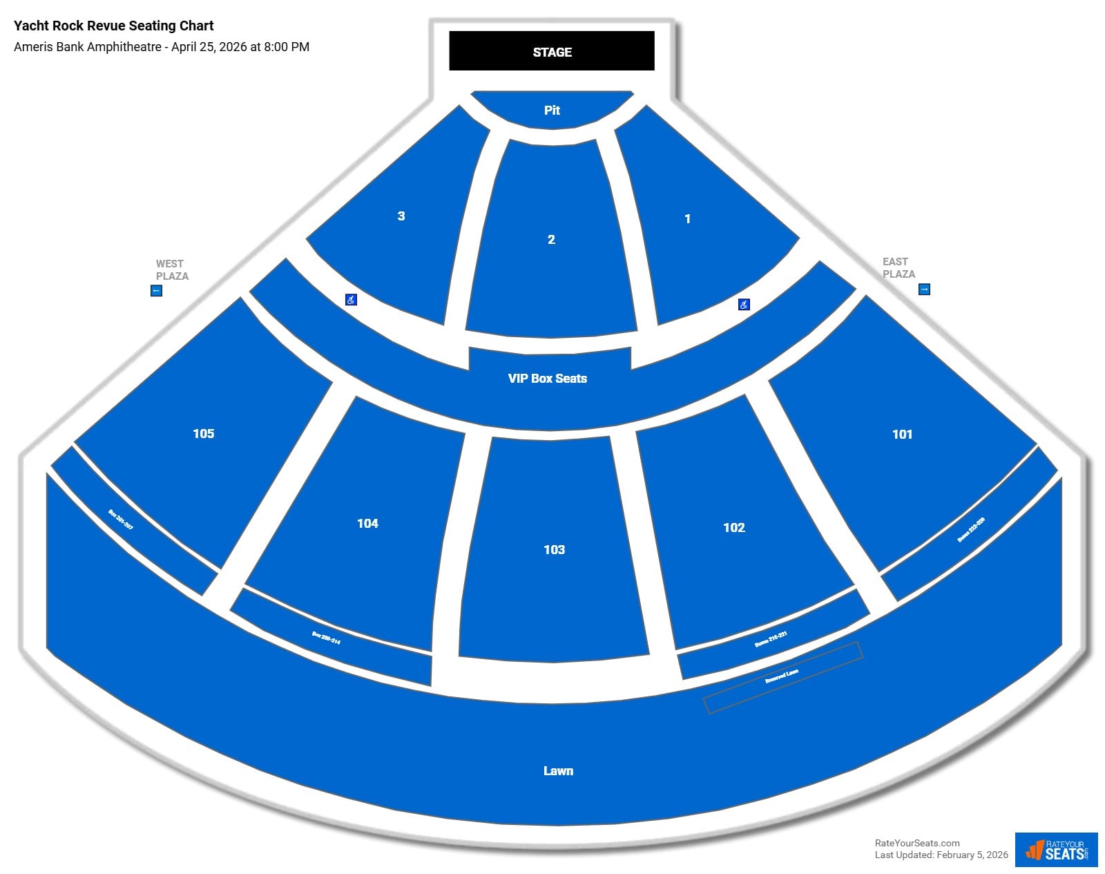 Yacht Rock Revue seating chart Ameris Bank Amphitheatre