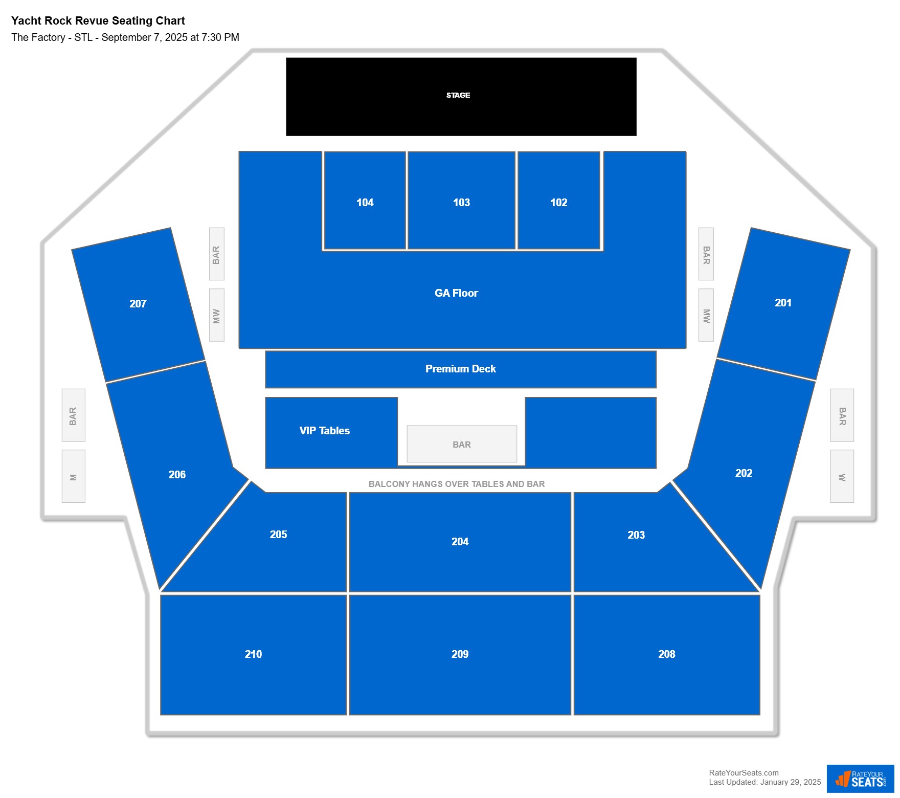 Yacht Rock Revue seating chart The Factory - STL