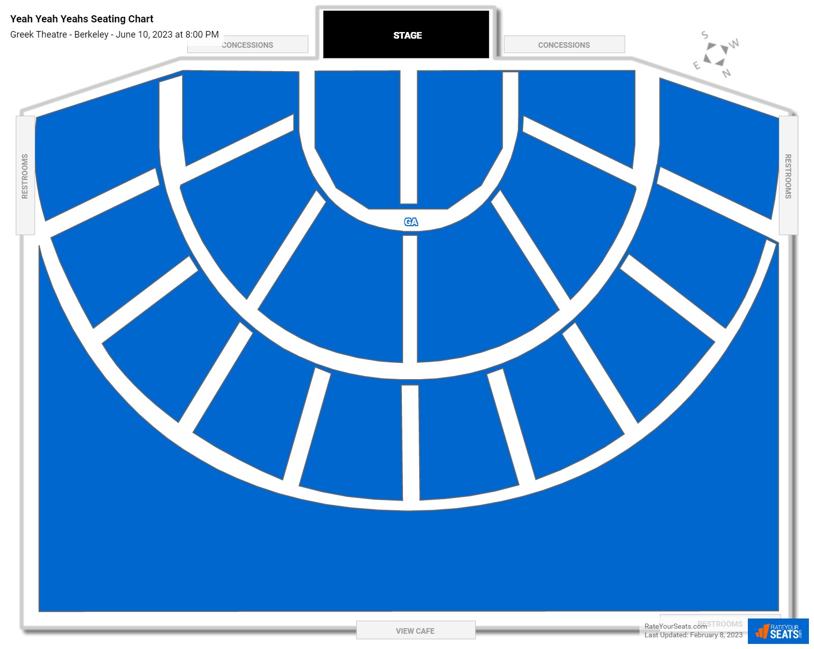Yeah Yeah Yeahs seating chart Greek Theatre - Berkeley