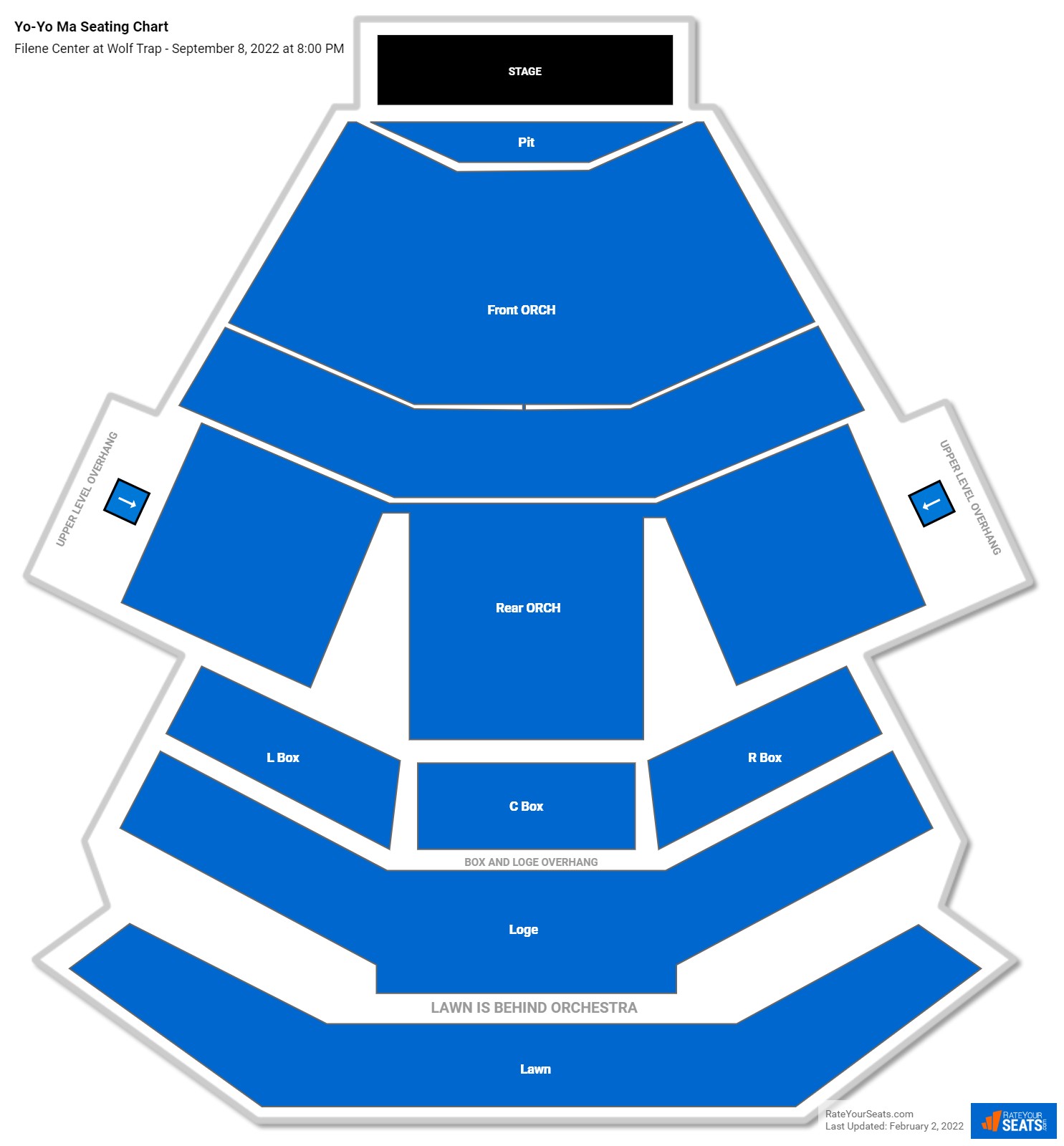 Yo-Yo Ma seating chart Filene Center at Wolf Trap