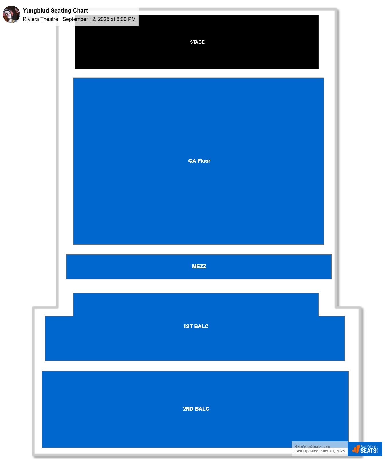 Yungblud seating chart Riviera Theatre
