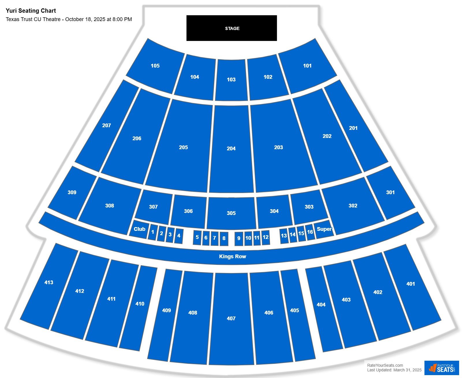 Yuri seating chart Texas Trust CU Theatre