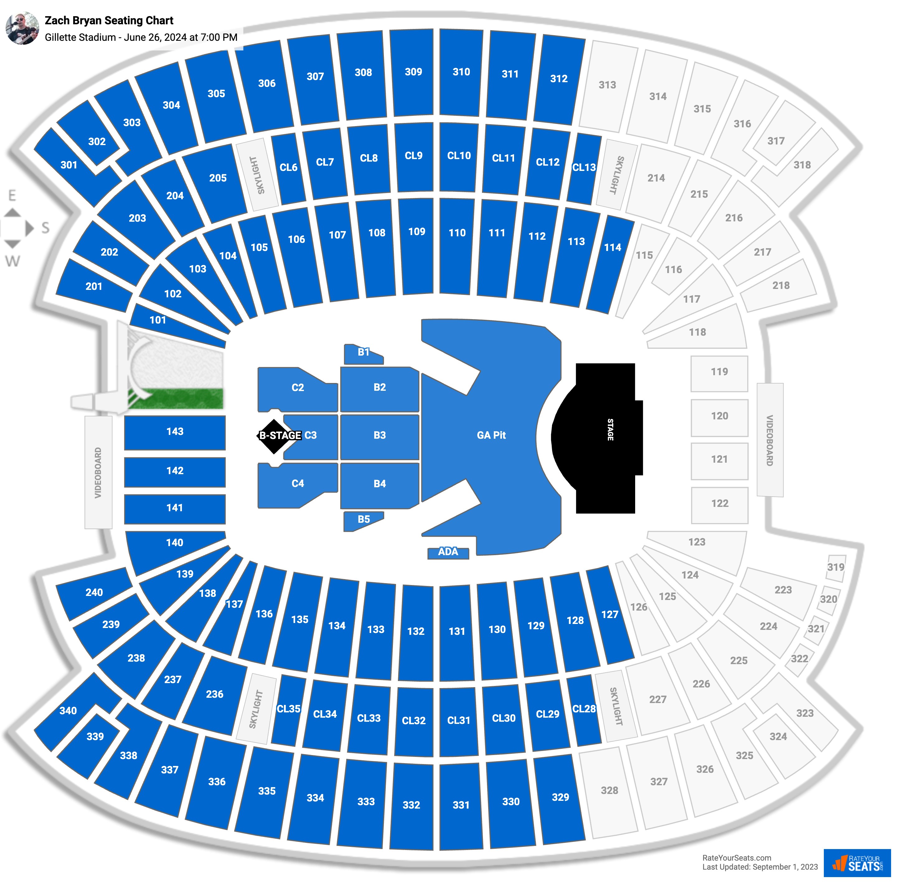 Gillette Stadium Concert Seating Chart