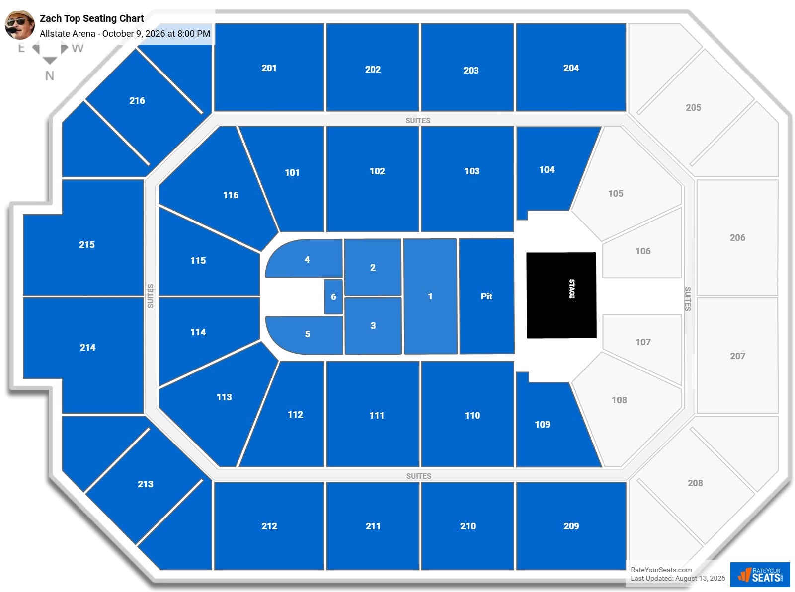 Zach Top Seating Chart at Allstate Arena