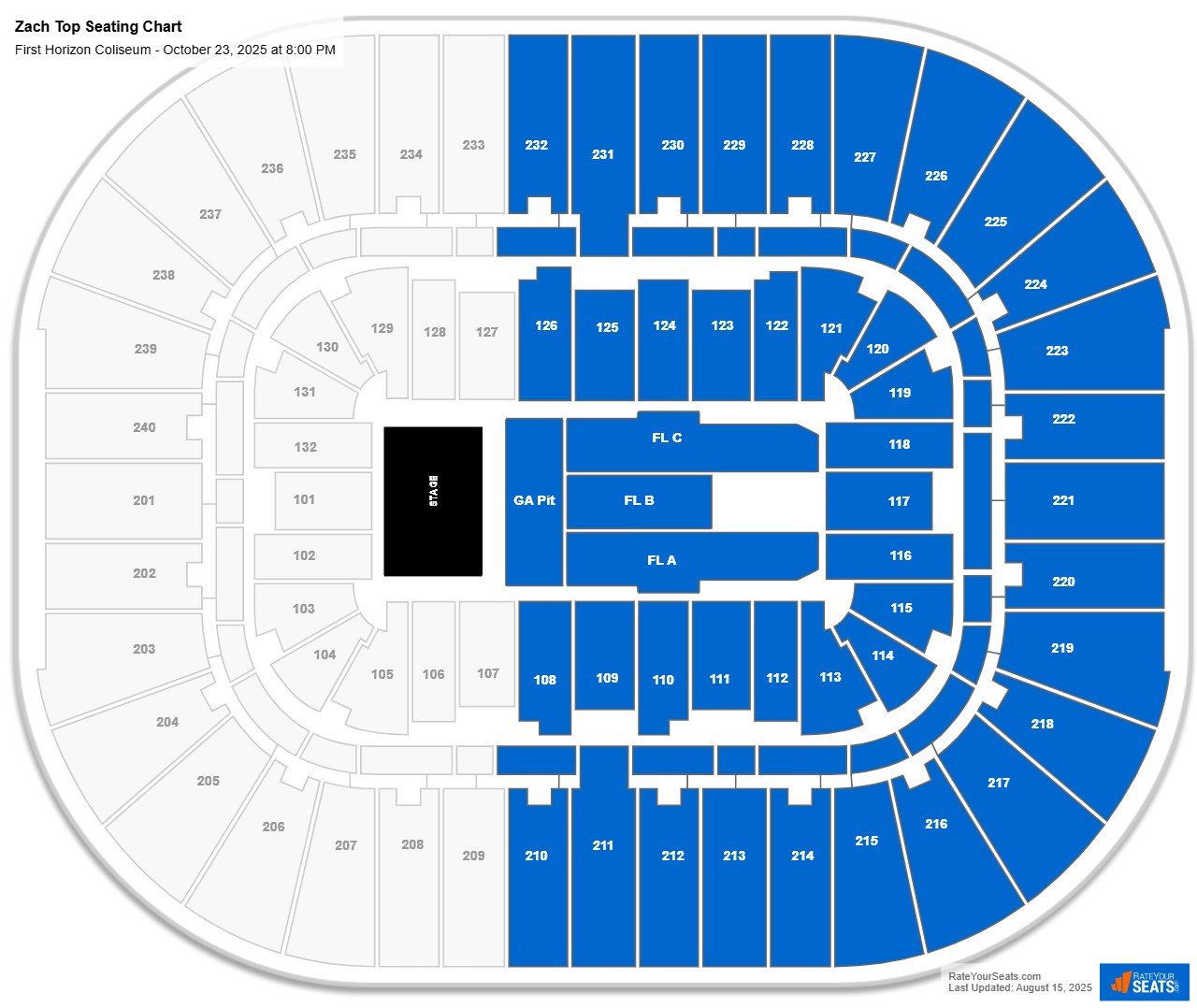 Zach Top seating chart First Horizon Coliseum
