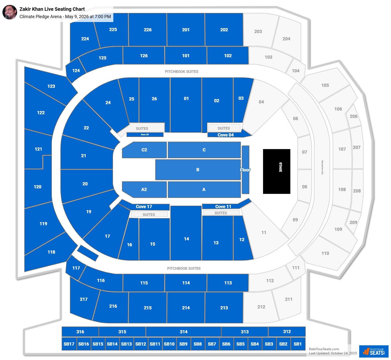 Zakir Khan Live seating chart Climate Pledge Arena