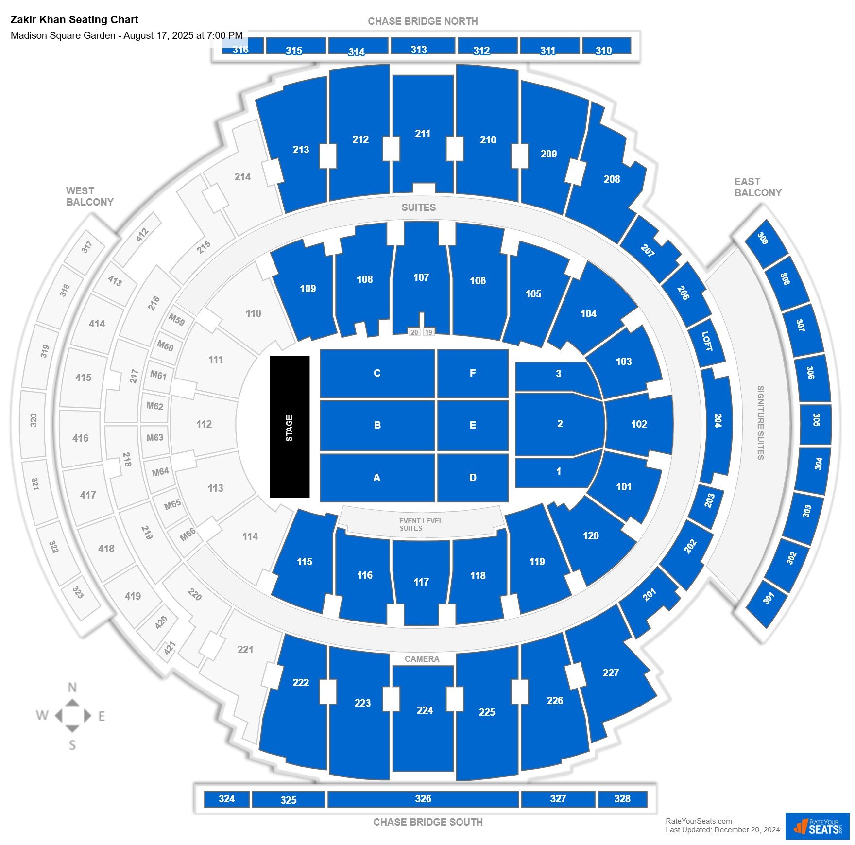 Zakir Khan seating chart Madison Square Garden