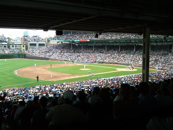 Shaded seating in Section 208 at Wrigley Field