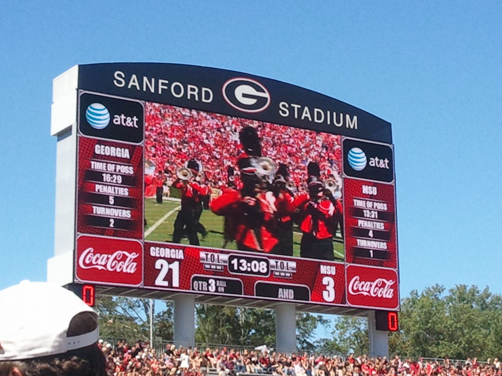 sanford stadium videoboard